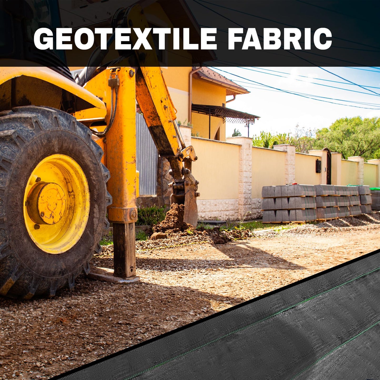 GRASSCLUB 6ft x 300ft Weed Barrier Landscape Fabric Heavy Duty Premium Weed Control Fabric Durable & Eco-Friendly Weed Block Gardening Mat (3.2oz) (LTTY-W6-300)