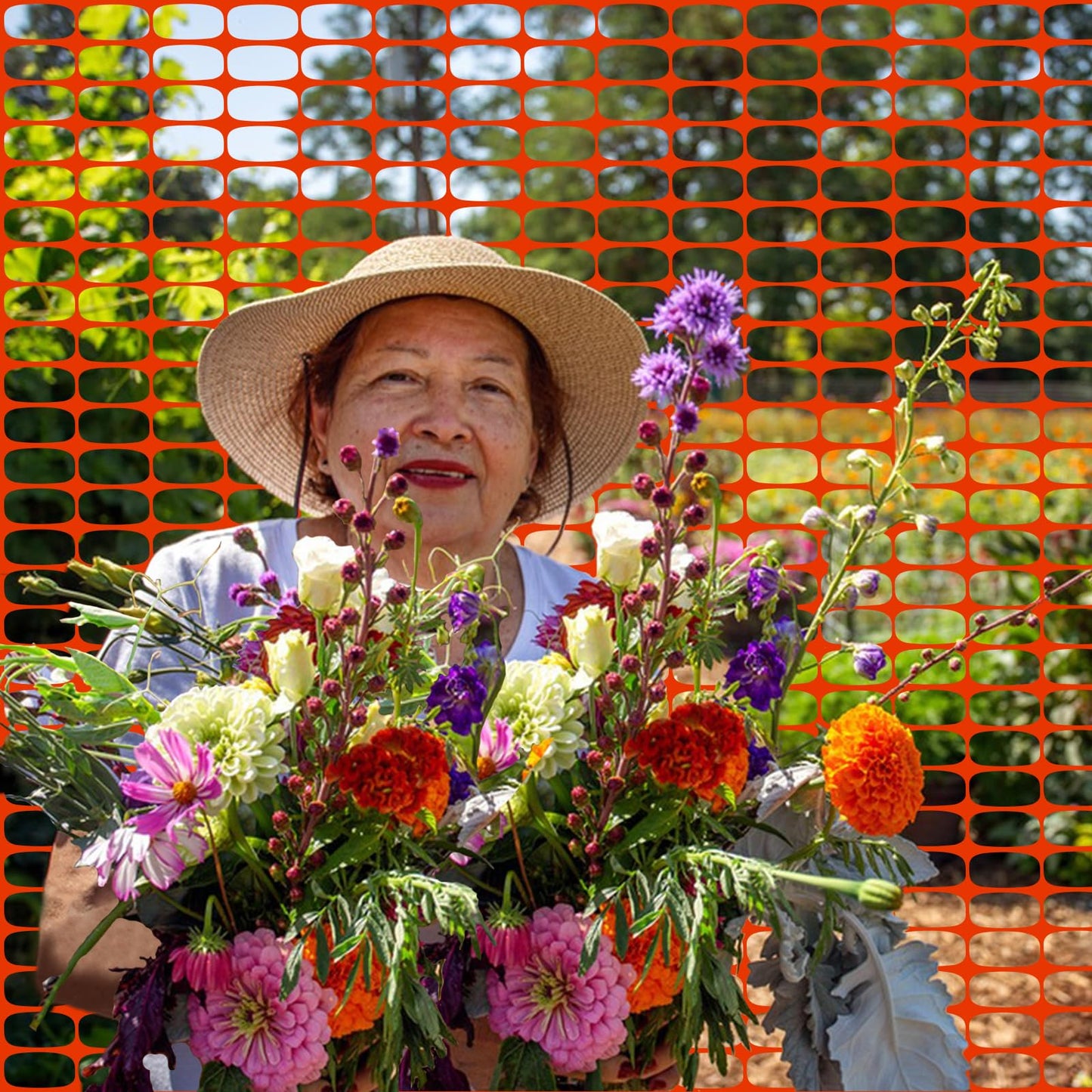 Temporary Fencing, Plastic Mesh 3.3'x164' Roll with 100pcs Ties, Reusable Garden Fencing for Dog, Deer Fences, Construction, Animal Barrier, Poultry, Snow Fence, Orange