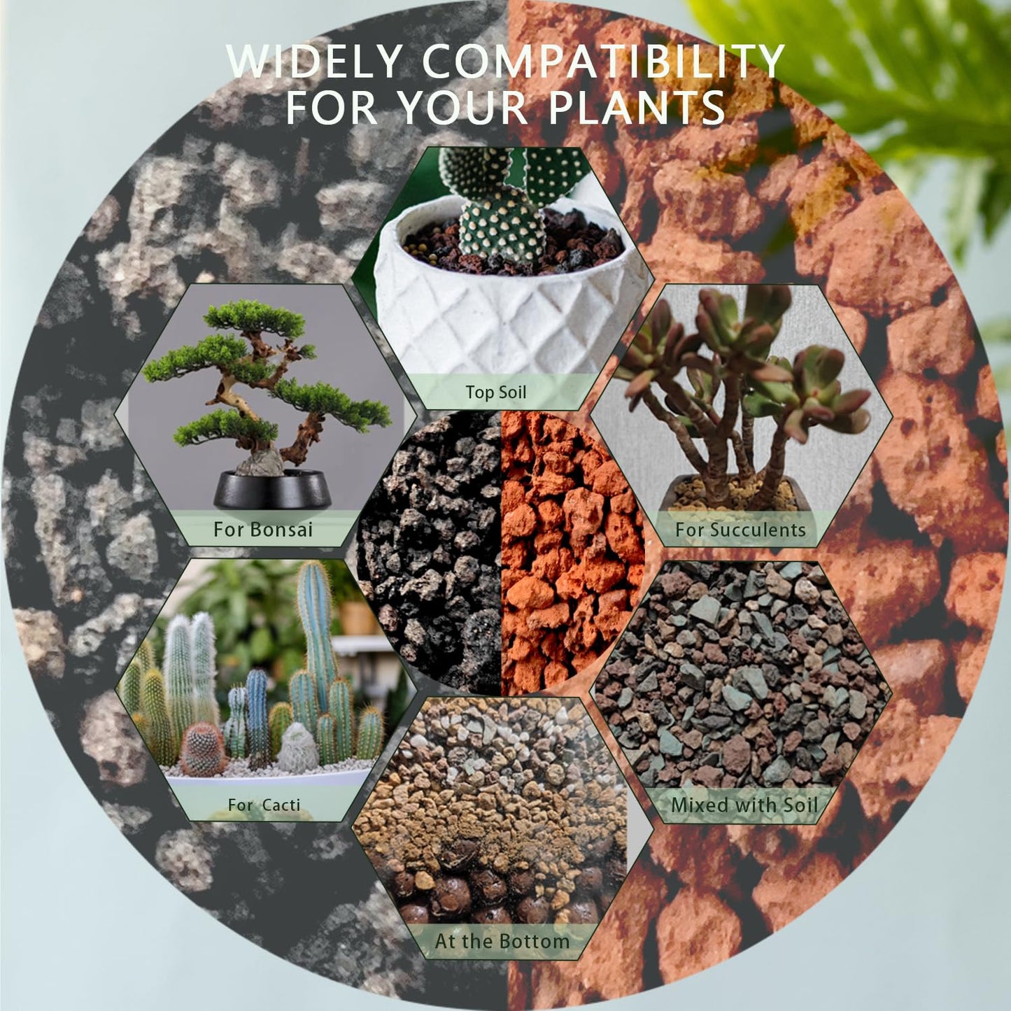 Lava Rocks for Plants, Volcanic Stones Gravel Horticultural Drainage Potting Soil for Indoor Outdoor Plants, Succulents, Bonsai, Cactus, Vase Fillers, Top Dressing (Black, 5lbs)