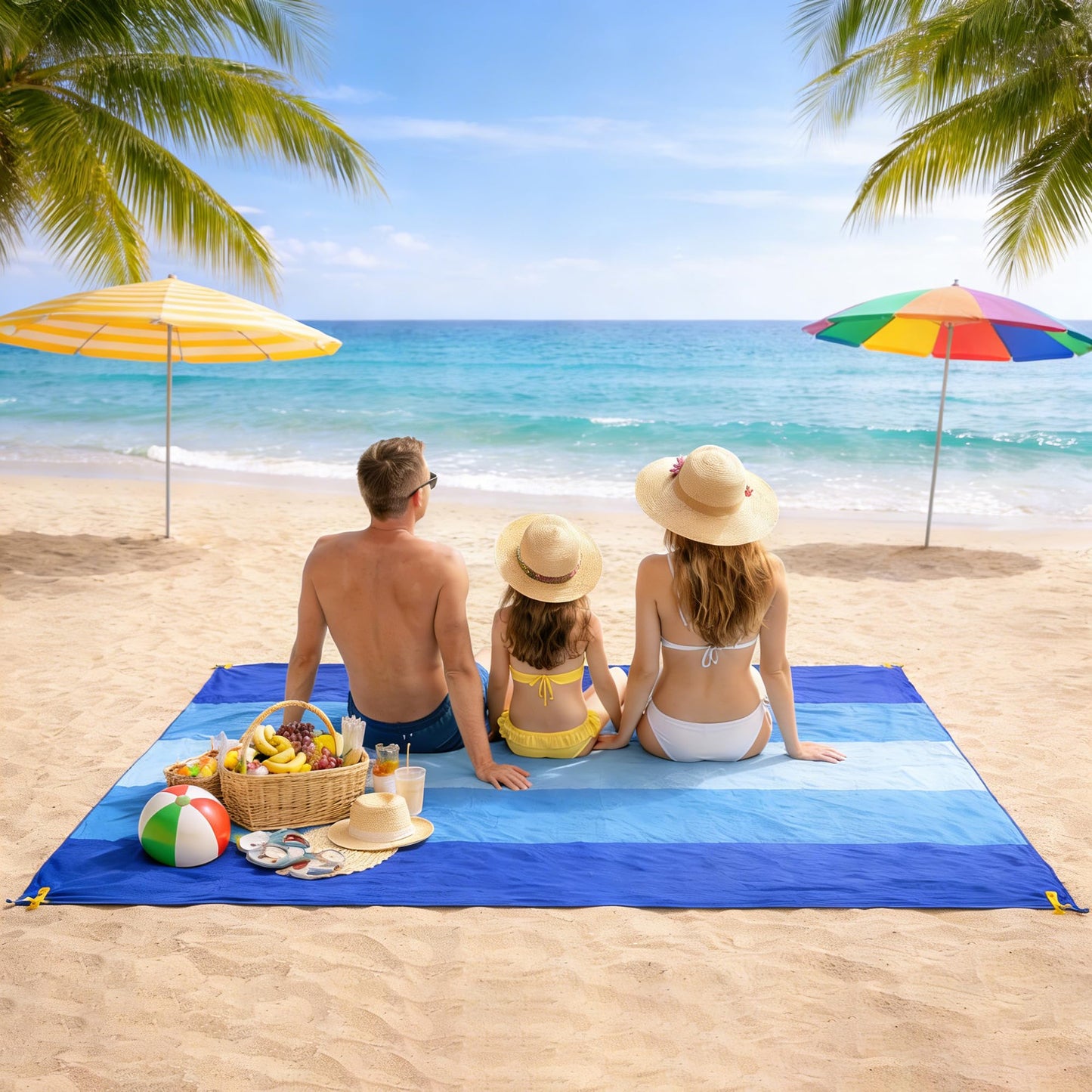 Livtoch Beach Blanket Sandproof Waterproof 79" x 55", Portable Picnic Mat Mat, Sand Free Quick Drying Camping Blanket, Lightweight Beach Essentials for Picnic & Travel