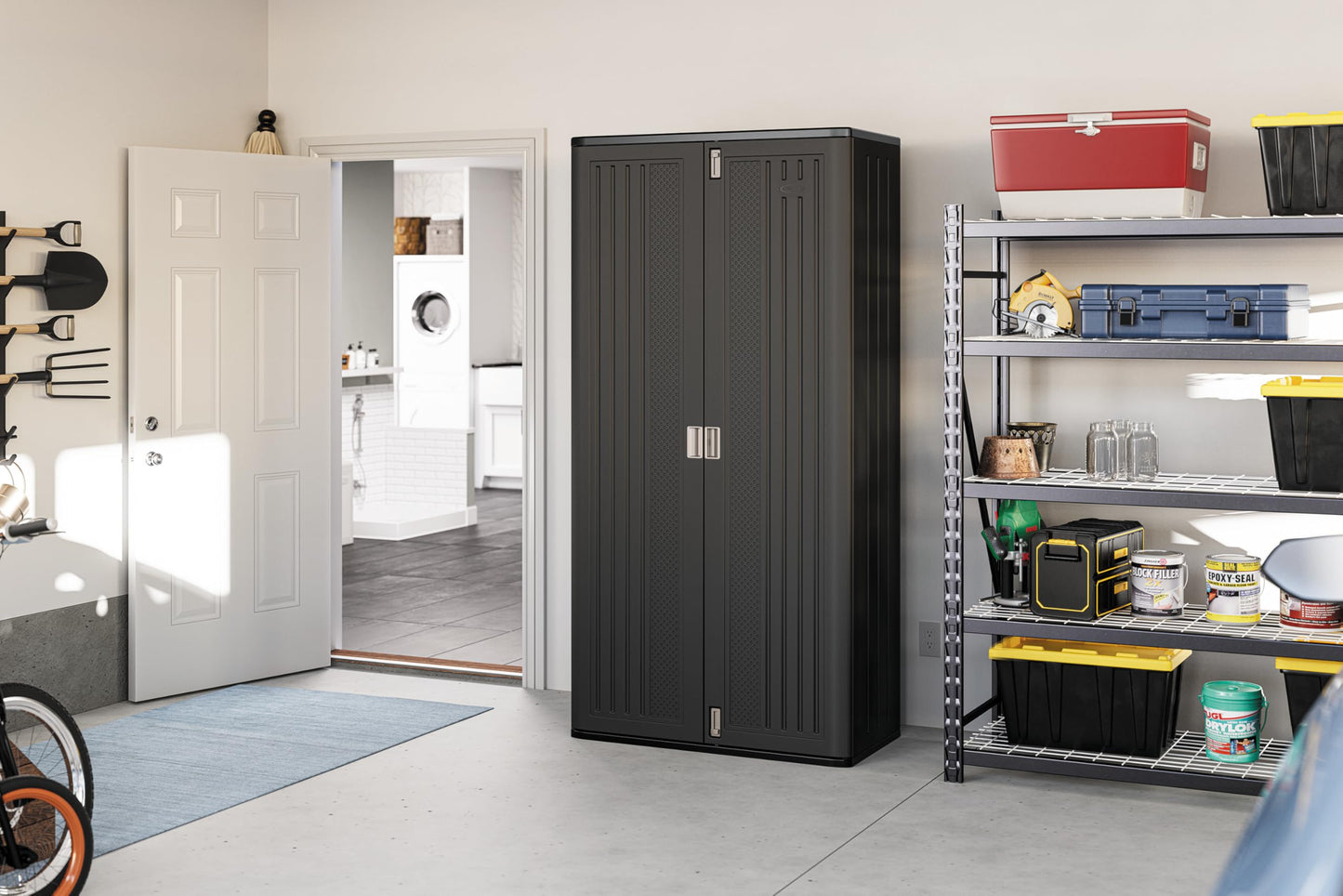 Suncast Mega Tall Storage Cabinet, Black