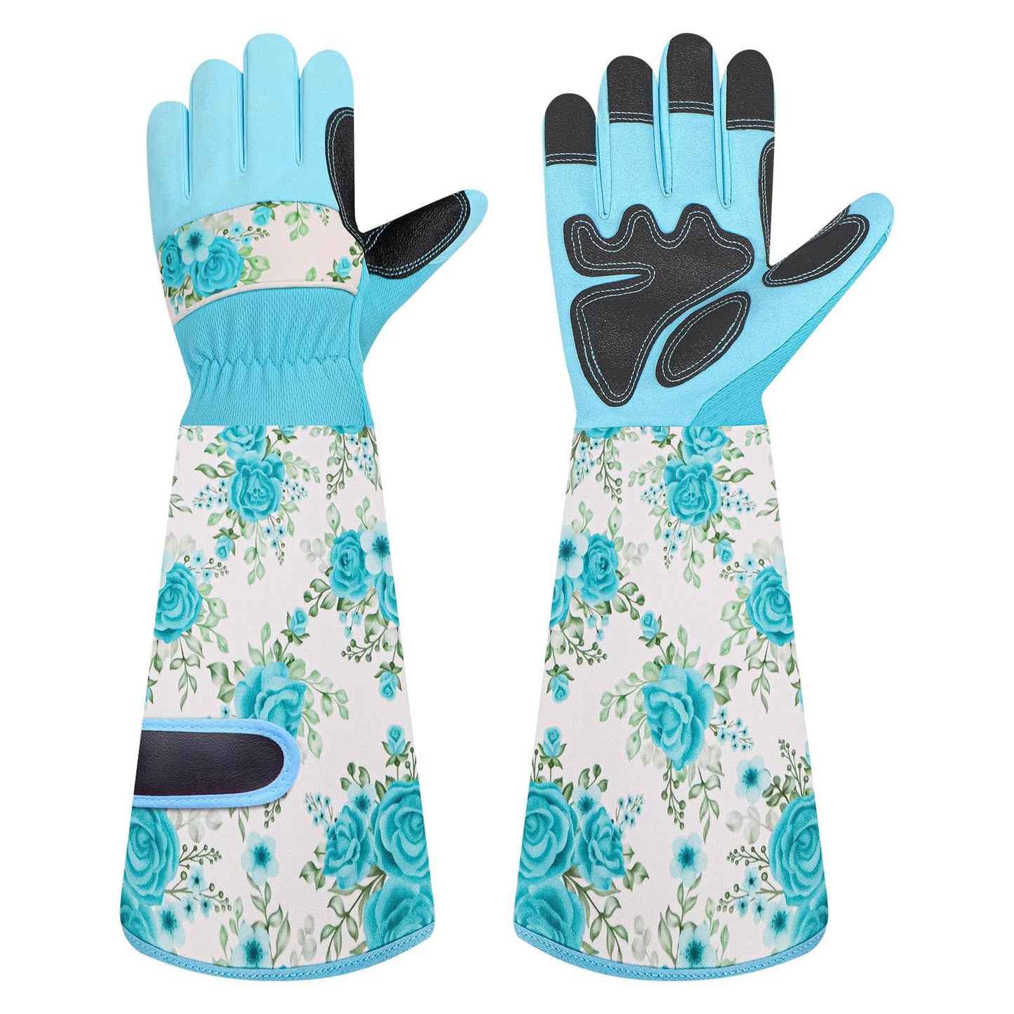 DLY Gardening Gloves, Garden Gloves for Women, long gardening gloves for Garden Work and Yard,Durable and Comfortable(Medium, Light Blue)