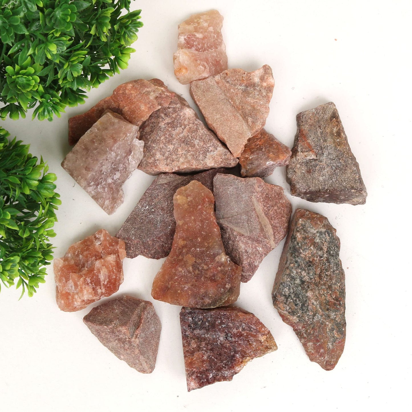 REAL-GEMS Natural Raw Healing Crystals Rough Stones for Tumbling, Cabbing, Polishing, Wire Wrapping, Wicca & Reiki Crystal Healing, Mix Gemstones,7 Chakra (Pink Jade)