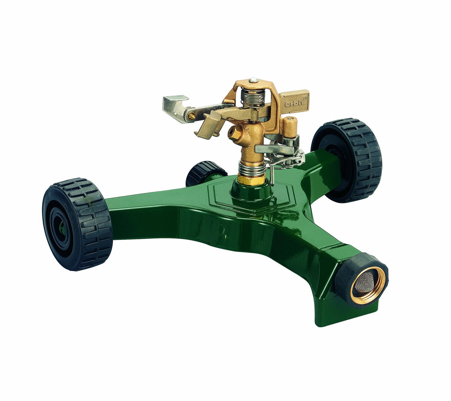 Orbit 56186N Lawn and Garden 1/2-Inch Brass Impact Sprinkler with Metal Wheel Base