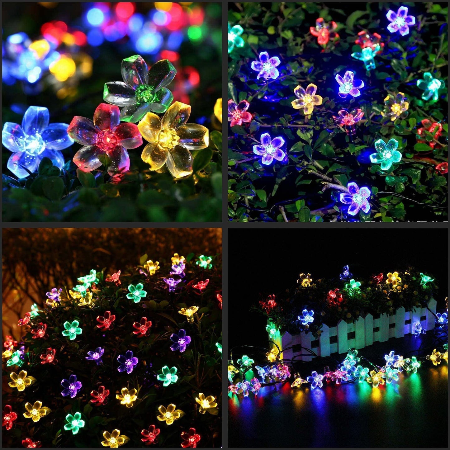 YULETIME Multicolor Sakura LED String Lights, 33 ft 100 Count 8 Modes USB Powered Novelty String Lights (Multicolor, Sakura)