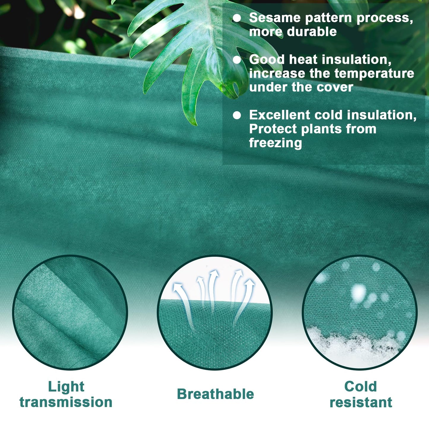 NNG 10x50ft Plant Covers Freeze Protection Frost Blankets 1.35oz/yd² Non-Woven Fabric Floating Row Cover Plant Blanket Protector Garden Winterize for Winter Outdoor Plants,Vegetables