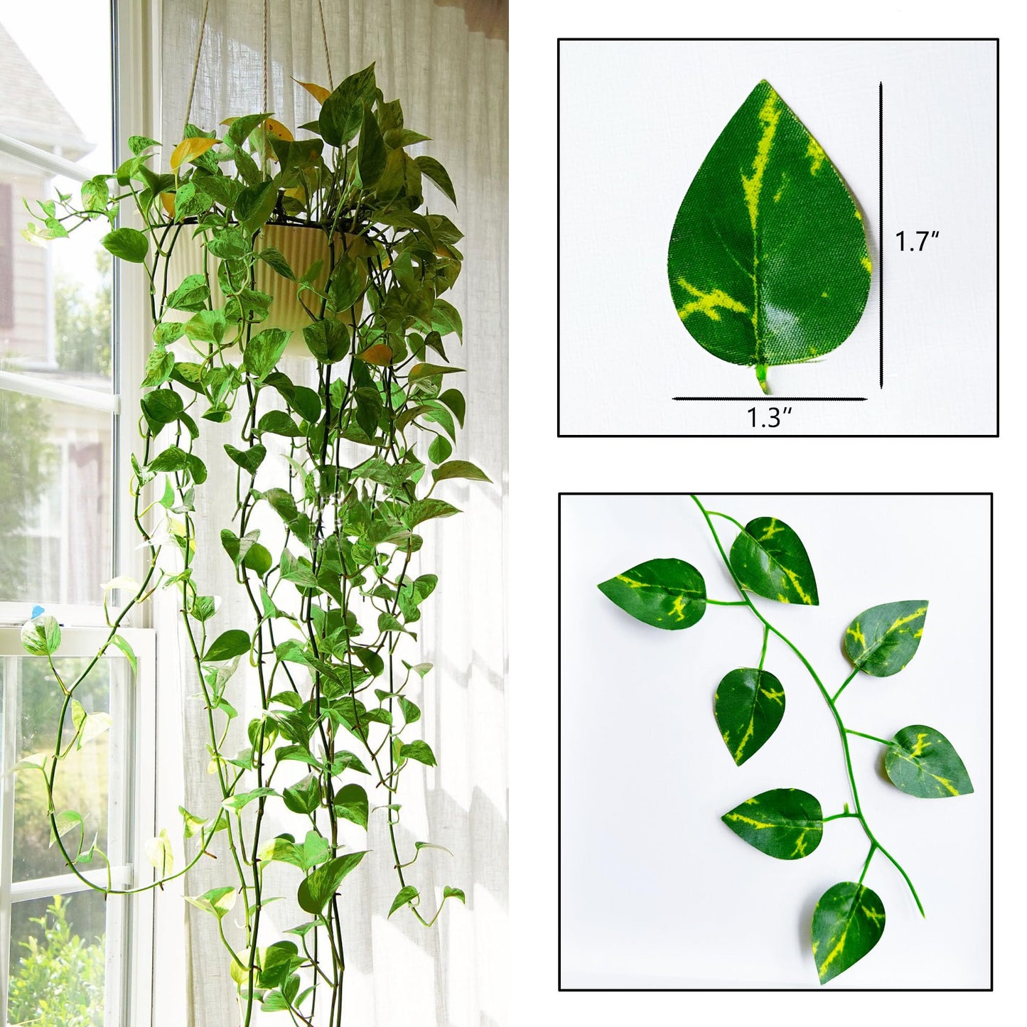 GreeneryVine 270 Feet 36 Pack Fake Greenery Hanging Garland, Artificial Ivy Leaf Plants, Vine Leaves, Flowers Foliage for Bedroom Garden Wall Decor