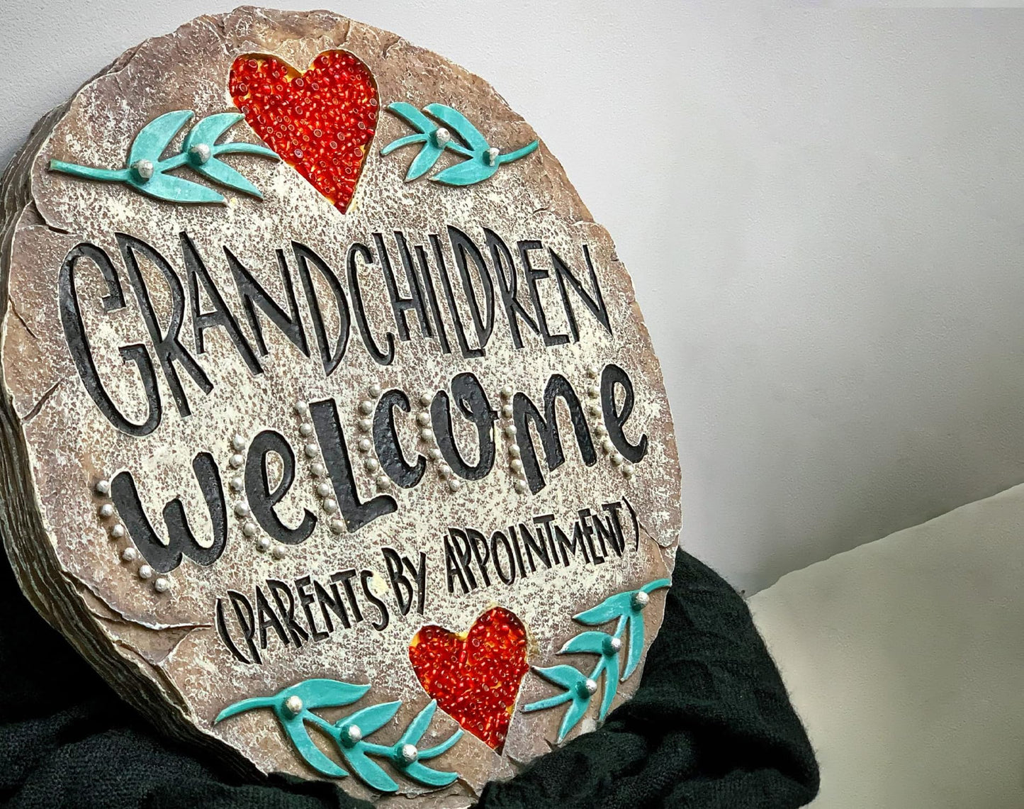 Outdoor/Garden Stepping Stones - Grandma and Grandpa Gifts - Great Grandma Gifts (Grandparents Day Gift Grandchildren Welcome Home)