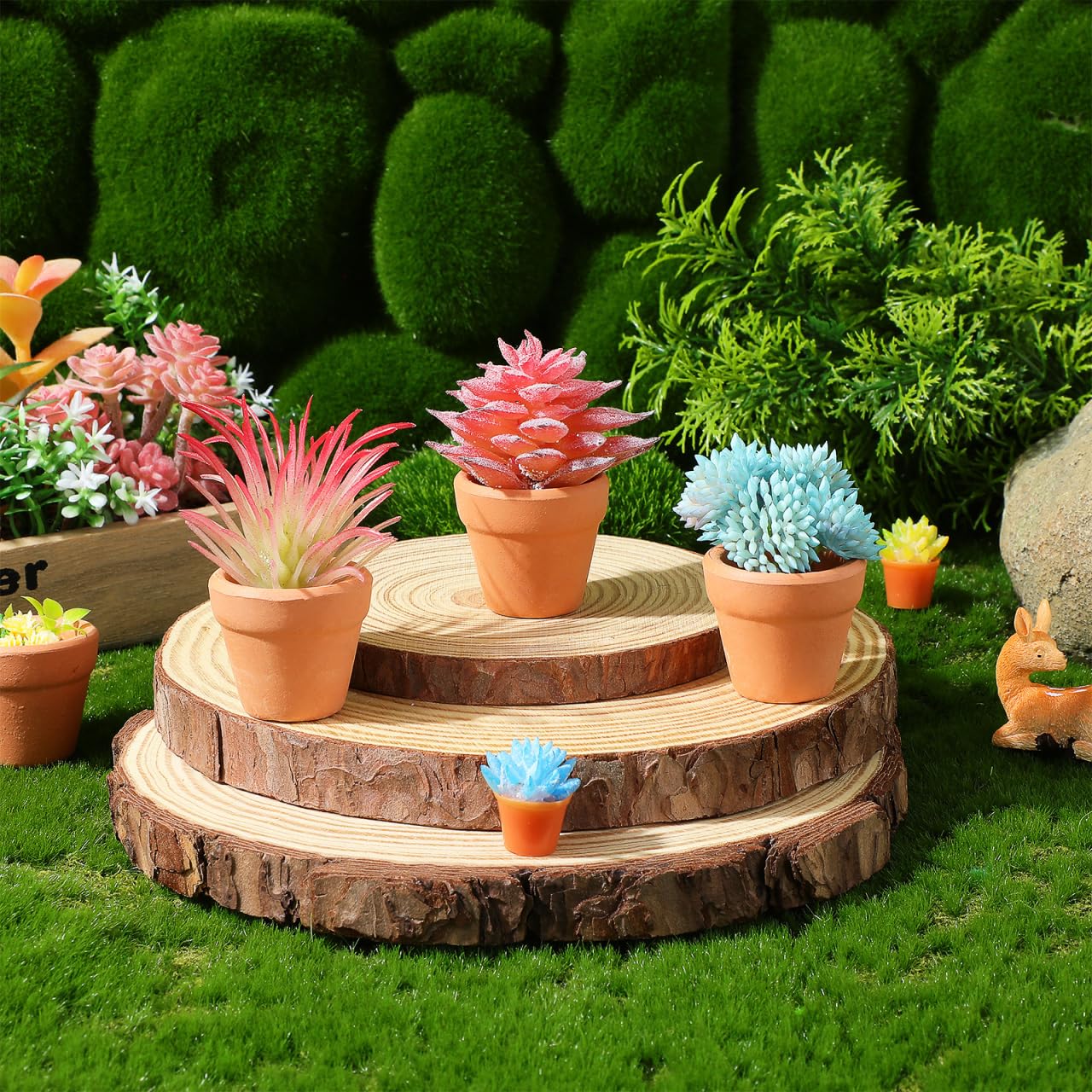 Didiseaon 12 Pcs Mini Terracotta Pots, Small Clay Ceramic Planter, Tiny Succulent Flower Container with Drainage Hole for Indoor Plants Crafts