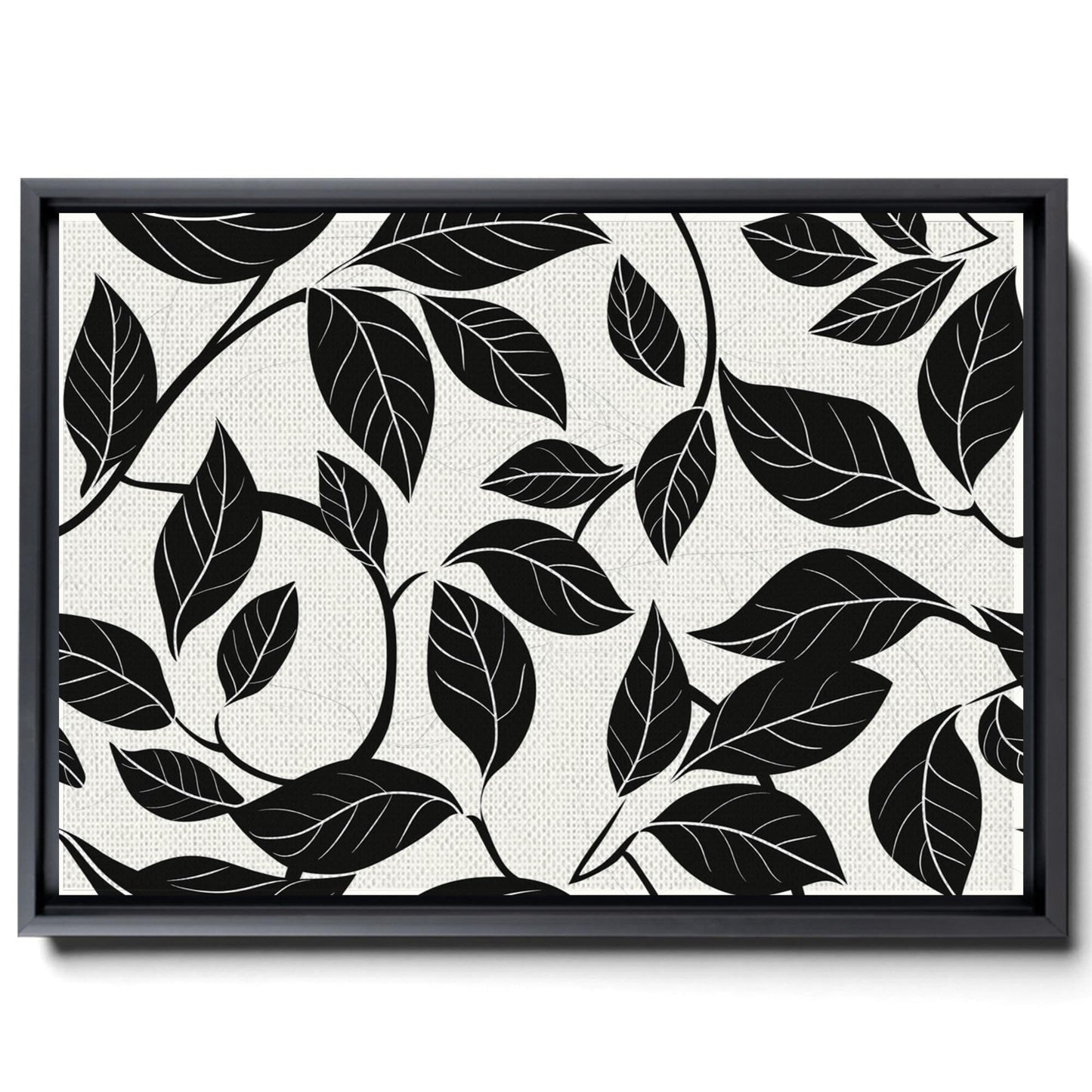 Canvas Print Scandinavian Folk Art Black and Beige Abstract Botanical Wall Art for Scandinavian Home Decor Decor Canvas, Wall