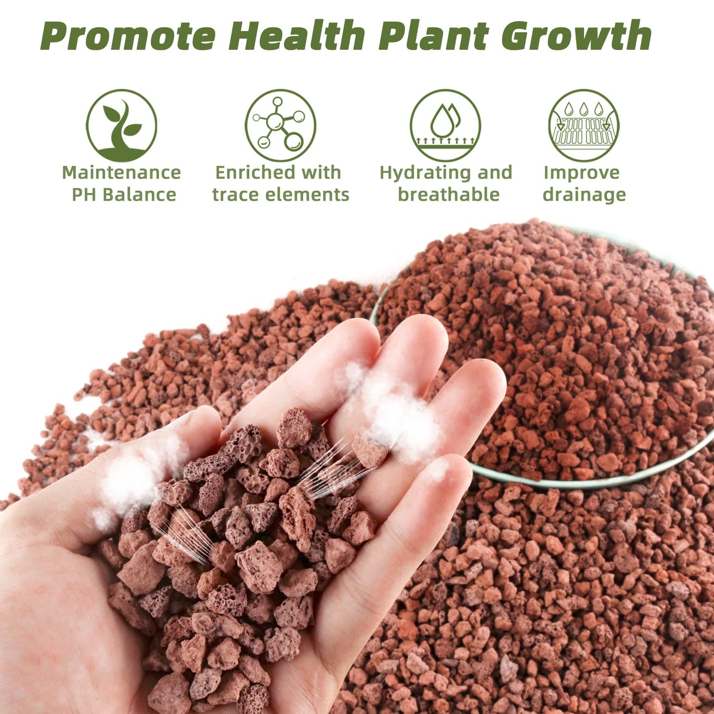 7LB Red Lava Rocks for Plants, Volcanic Rock Horticultural Lava Rock Soil for Landscaping Plants Drainage, Small Lava Rock Gravel for Succulents, Bonsai, Vase Fillers, Terrarium Plants, Top Dressing