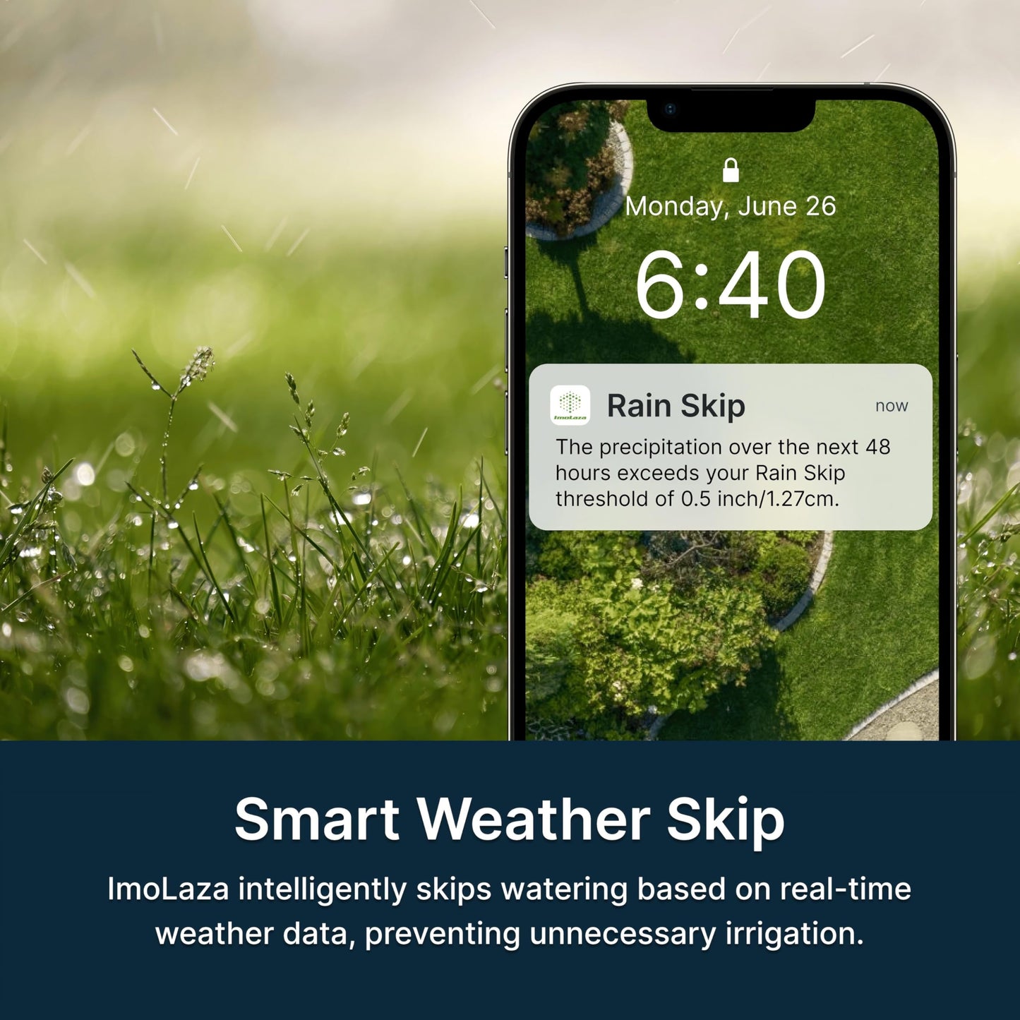 Indoor Smart Sprinkler Controller, Automatic Water Saving Irrigation Controller, 2.4GHz WiFi, Rain Freeze Wind Skip,Easy Install & App Remote Control (4-Zone)