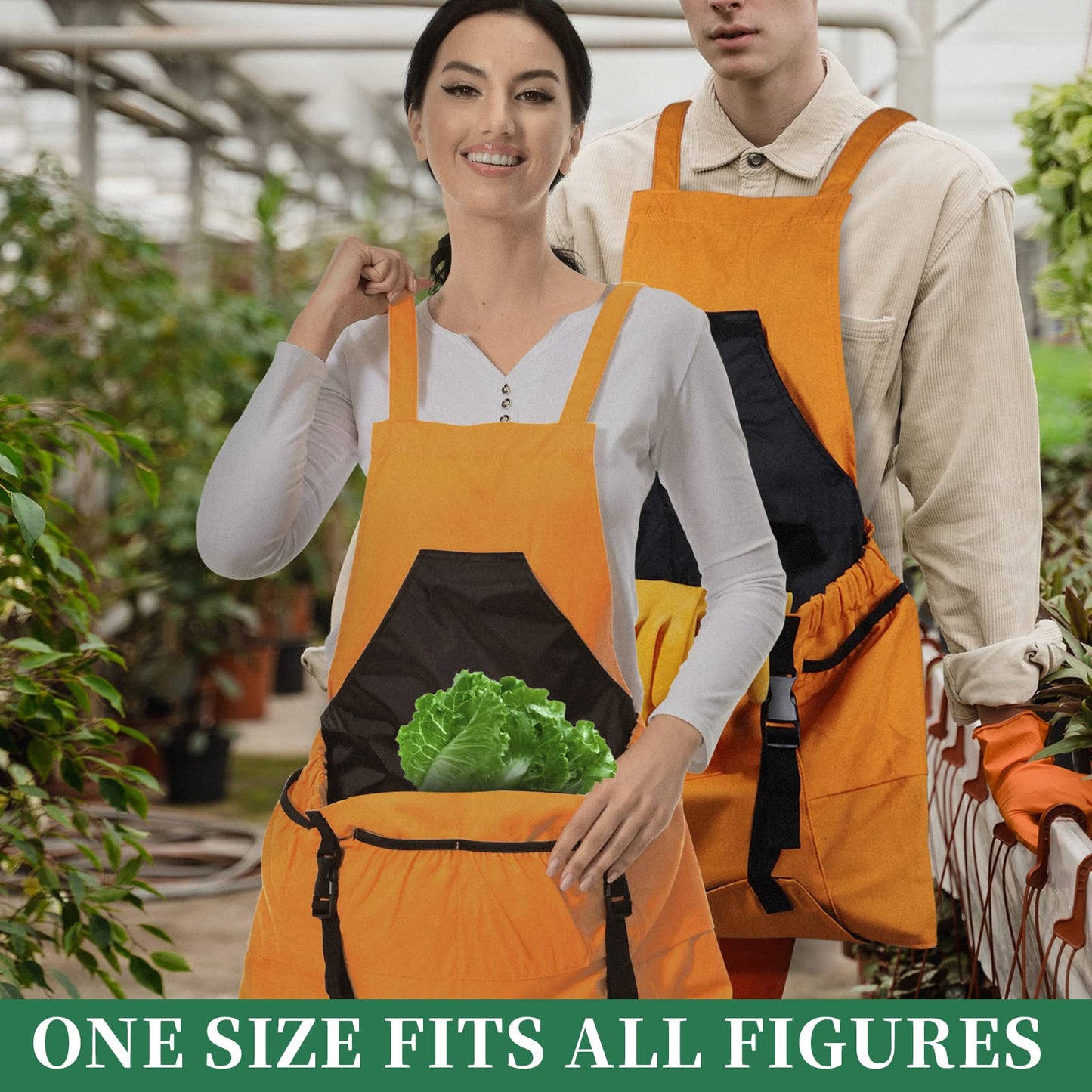 TISEMENT Gardening Apron, 8Oz Waterproof Canvas Garden Apron with Quick Release Pockets for Harvesting, Great Gardening Gifts for Women.