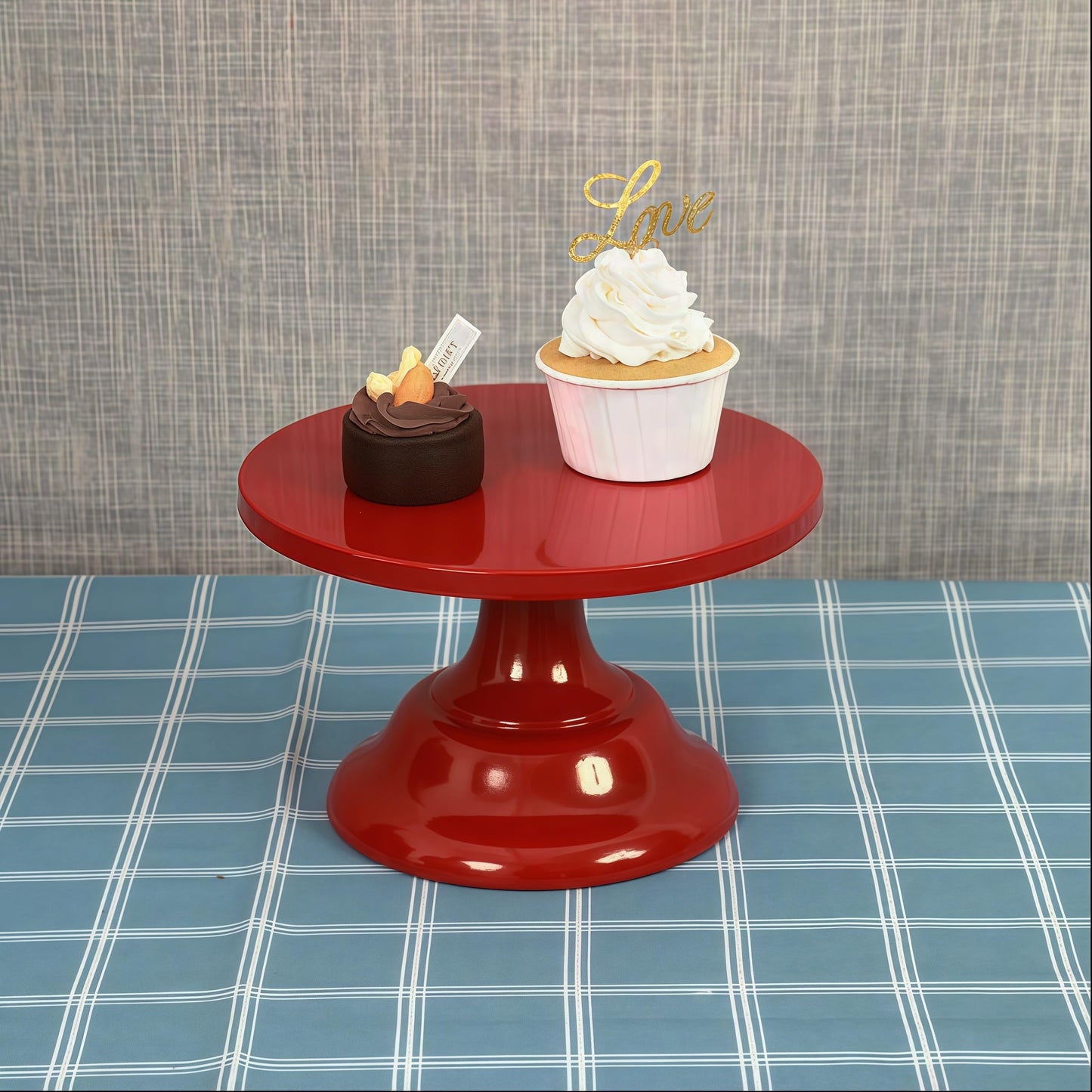 CBBZJY 3 Pcs Metal Cake Stand Set 8/10/12 inch Dessert Table Display Perfect for Baby Shower Wedding Birthday (Red)