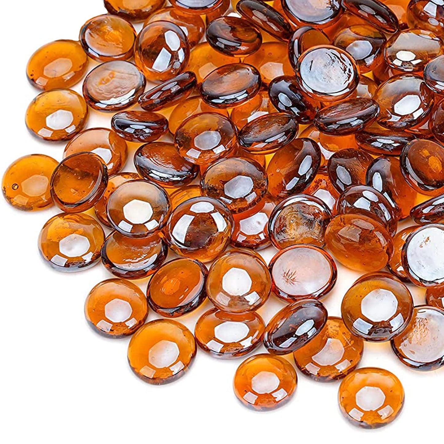 OnlyFire Fire Pit Glass Rocks 10 lbs, High Luster Fire Glass Beads 1/2 Inch, Tempered Glass Marbles for Propane/Natural Gas Fire Pit, Fireplace, Multicolor & Blends Available