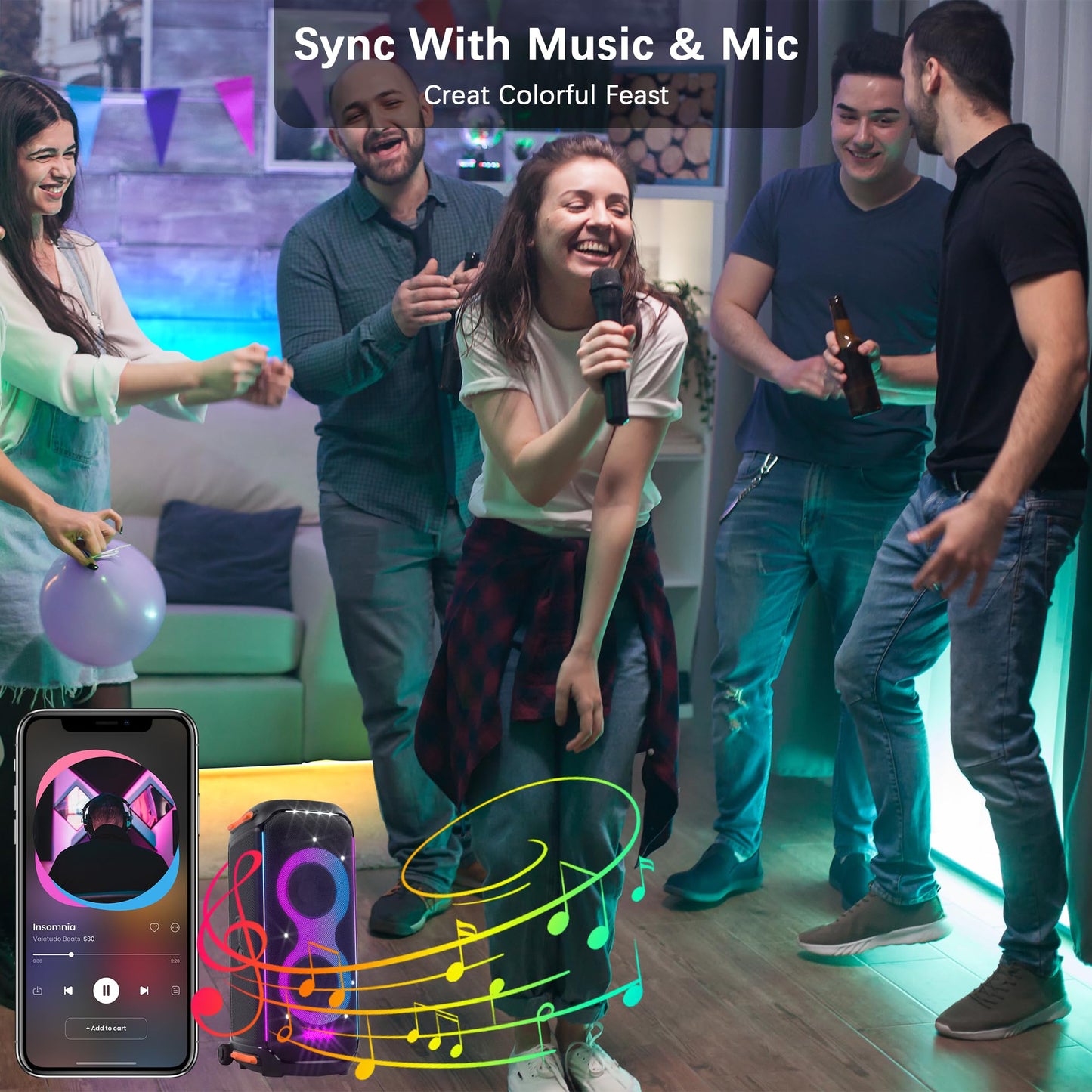 Cozylady RGB Neon LED Rope Lights, Waterproof Bluetooth APP Remote Control Music Sync Strip Lights, 24V Flexible DIY Silicone Light for Bedroom Home Indoor Outdoor Decor (7.5M/25Ft)