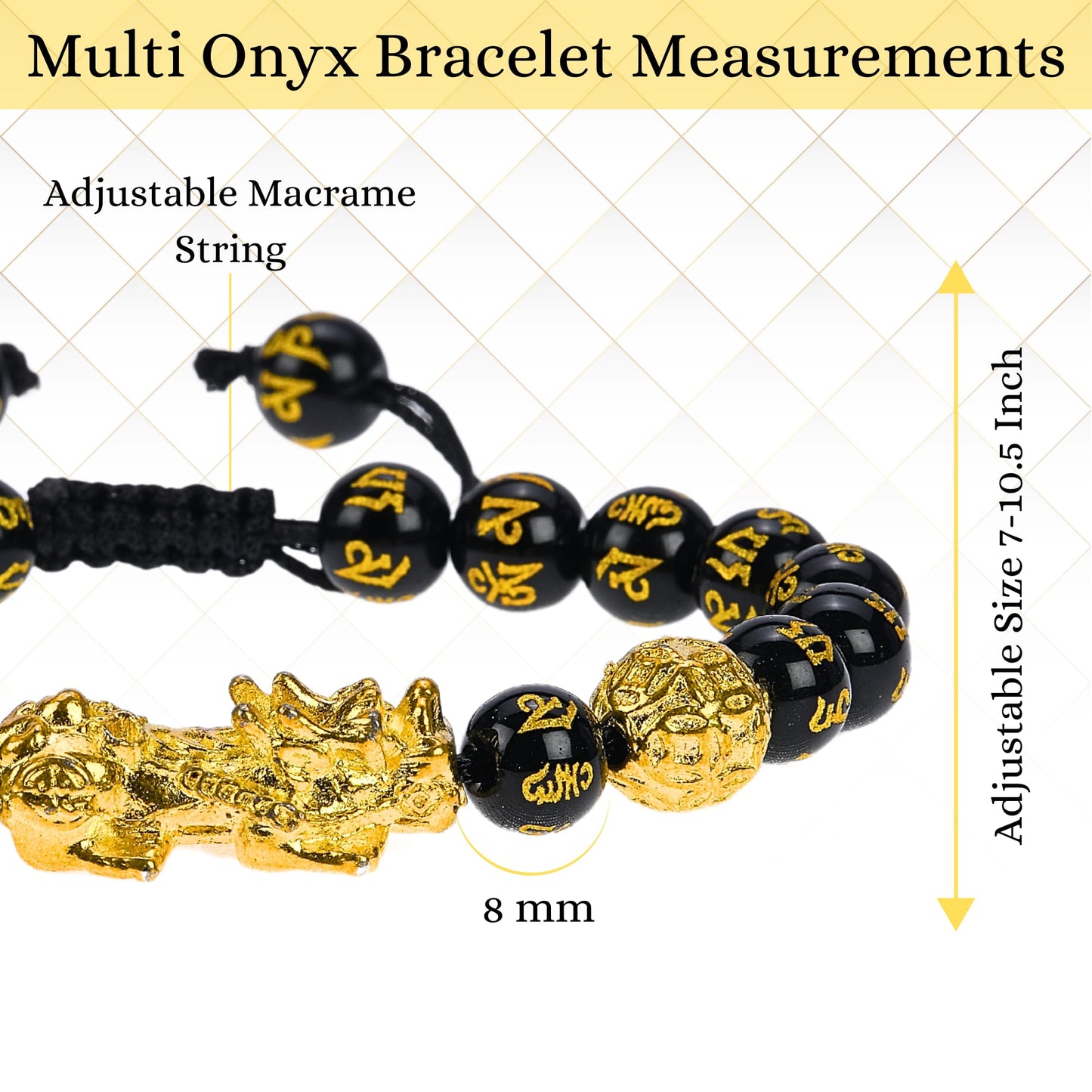 ANAYA AGATE Black Obsidian(Pixiu) Bracelet Energy Protection Crystal Handmade Adjustable Bead Bracelet Perfect for Men, Women’s Christmas Gift Gemstone Healing Stretch Pulsera Para Hombre Mujer Stocking Stuffer