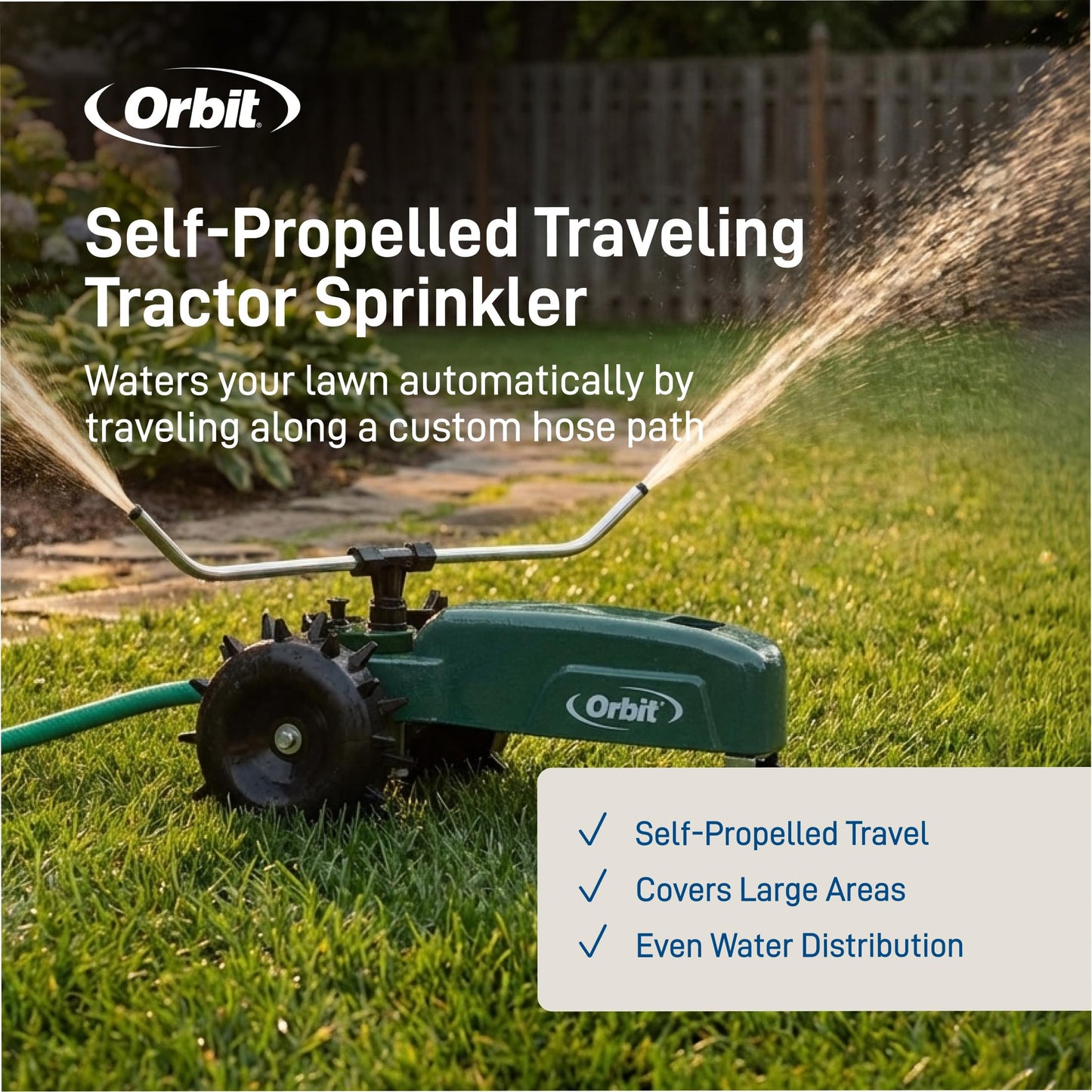 Orbit 58322 Traveling Tractor Water Sprinkler