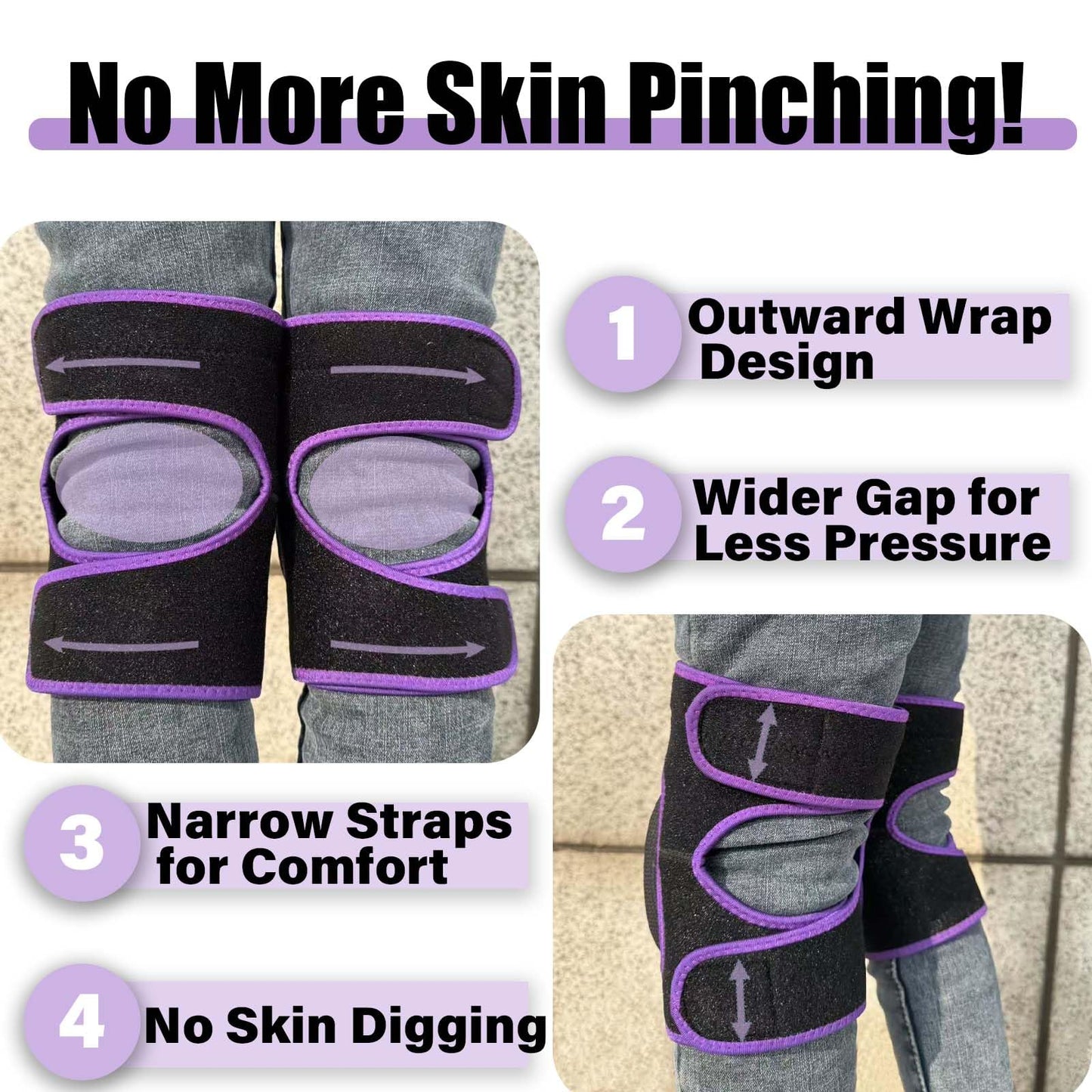 Knee Pads for Women & Men, Waterproof Kneepads for Gardening, Weeding, Floor Cleaning & Mechanic Work, Comfortable Knee Pad with Soft Foam Cushions for Kneeling, Anti-Slip & Adjustable, Purple M