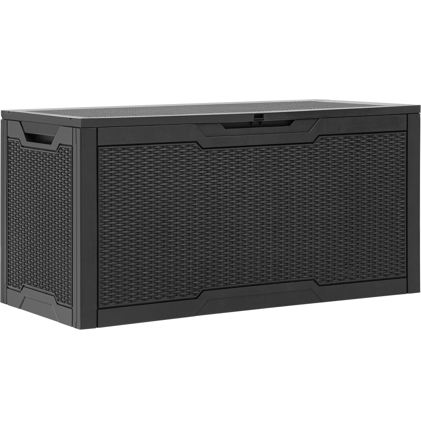 YITAHOME 100 Gallon Resin Deck Box, Weather Resistant Outdoor Storage Box, Lockable Indoor Outdoor Storage for Supplies and Essentials, Black