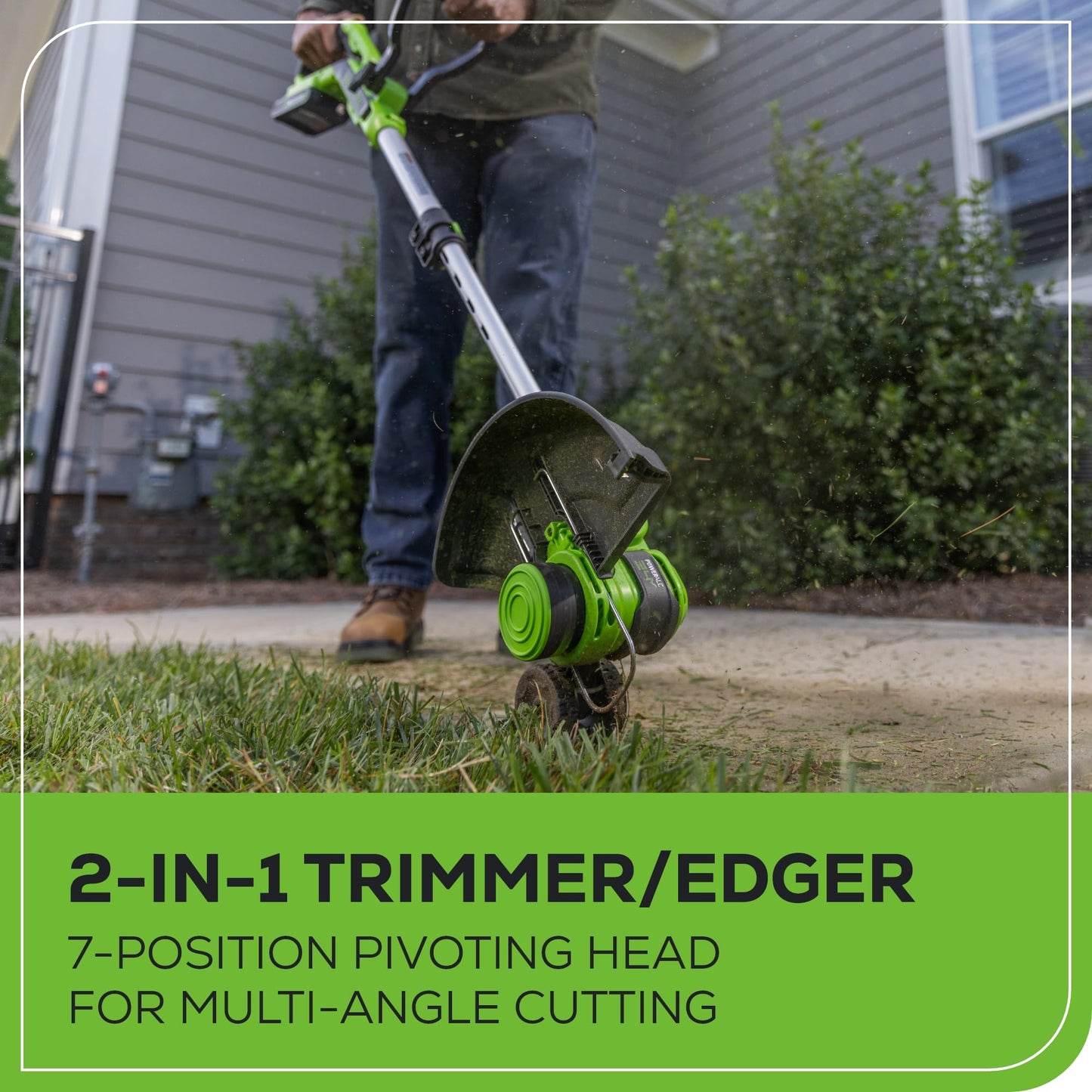 Greenworks 24V Cordless String Trimmer/Edger (Gen 2), 12" Cutting Width, Ultra-Light 6 lbs Design, with 2.0Ah Battery & Charger Included