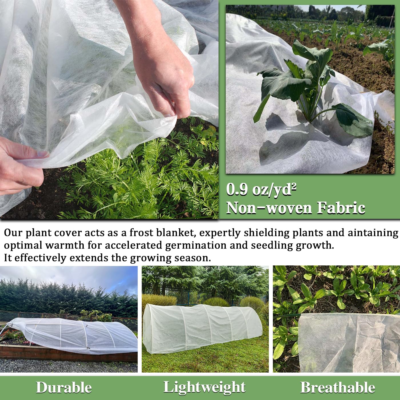 Tilvex Plant Covers Freeze Protection 7 x 100 Ft, Thick Frost Cloth for Outdoor Plants, Winter Plant Blankets and Frost Covers for Garden Frost Protection, Floating Row Cover