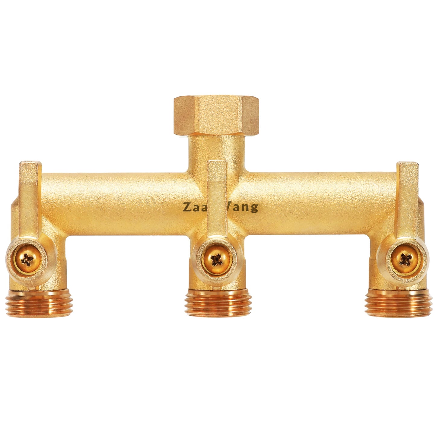 Heavy Duty 3-Way Garden Hose Splitter with Shutoff Valve and Long Handle Outdoor Faucet Diverter, 3/4’ GHT Threads