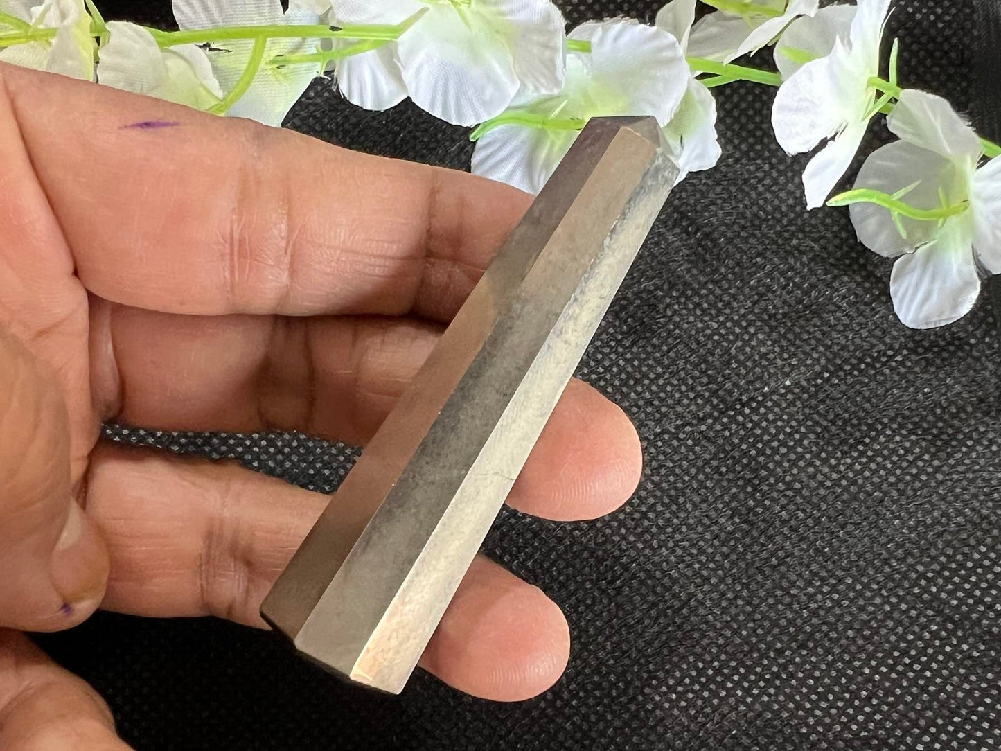 WholesaleGemShop 3 Inch Gemstones PYRITE Obelisk Tower Jumbo Facet Aura Rock Crystal Natural Polished Earth Wand Spirit