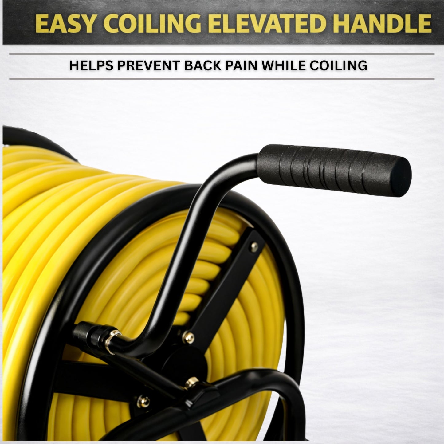 Real Hose Storage Garden Hose Reel Cart, Heavy Duty Hose Reel with Wheels, Outdoor Water Hose Reel for Backyard, Garden, or Lawn, Metal Hose Carts (400ft Hose Carriage)