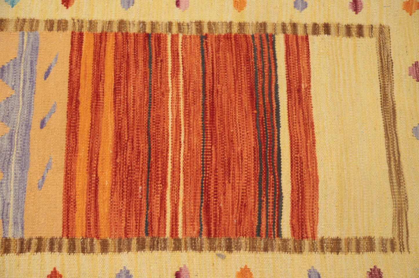 RugSource Southwestern Collection, 2x4 Rug, Hand Woven Oranges & Rust Tribal Rug, Oriental 100% Wool Carpet for Foyer, Entryway and Hallway