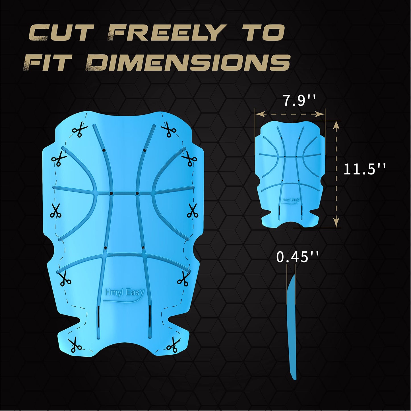 Hmyl Easy Breathable Pocket Knee Pad Insert for Work Pants/Bibs, Uniforms, and Tactical Pants, Men’s Heavy Duty Pocket Knee Pads for Construction, Flooring, and Garage, 11.5''×7.9''×0.45'', Blue