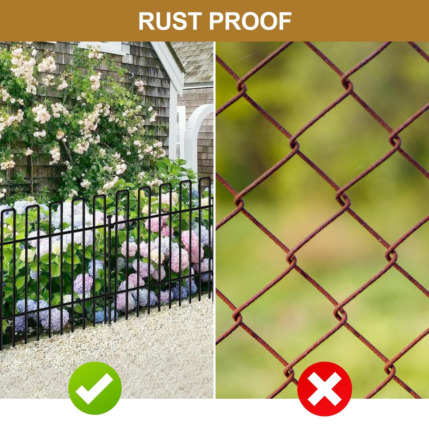 26 Panels No Dig Animal Barrier Fence, 13in(H) x 37ft(L) Garden Edging Border Fencing, Rustproof Metal Stakes Decorative Garden Fence, Dog Digging Defense Fencing Barrier for Outdoor, Yard, Patio