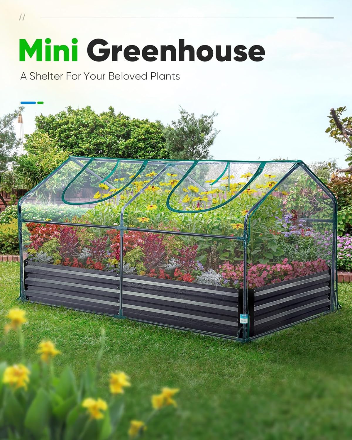 Quictent Mini Greenhouse, Portable Quick-Setup Small Tabletop Waterproof UV Protected PVC Cover Shelter for Outdoors/Indoors W/ Raised Base for Garden Plant Seed Starting, 71"x36"x36" Clear