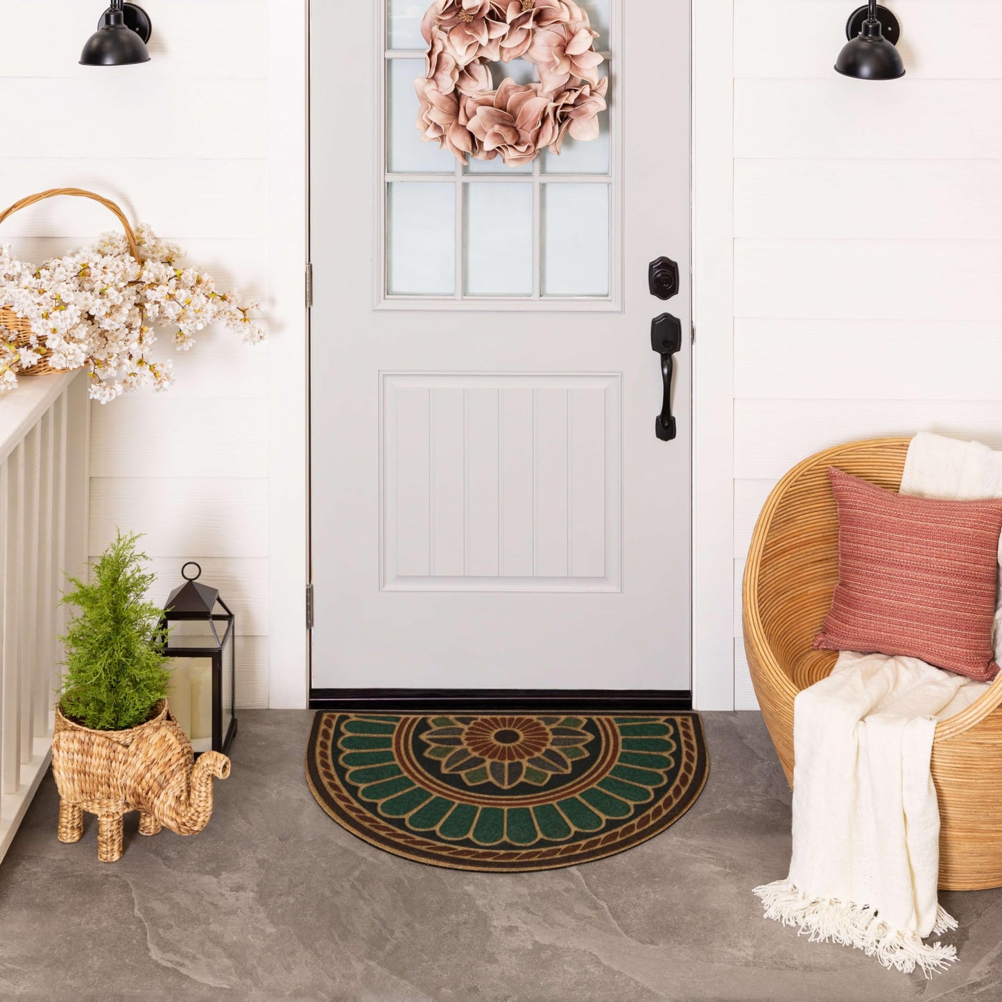 Mohawk Home Swirl Style Casual Ornamental Rust 2' X 3' All Weather Outdoor Door Mat Perfect for Porch, Garage