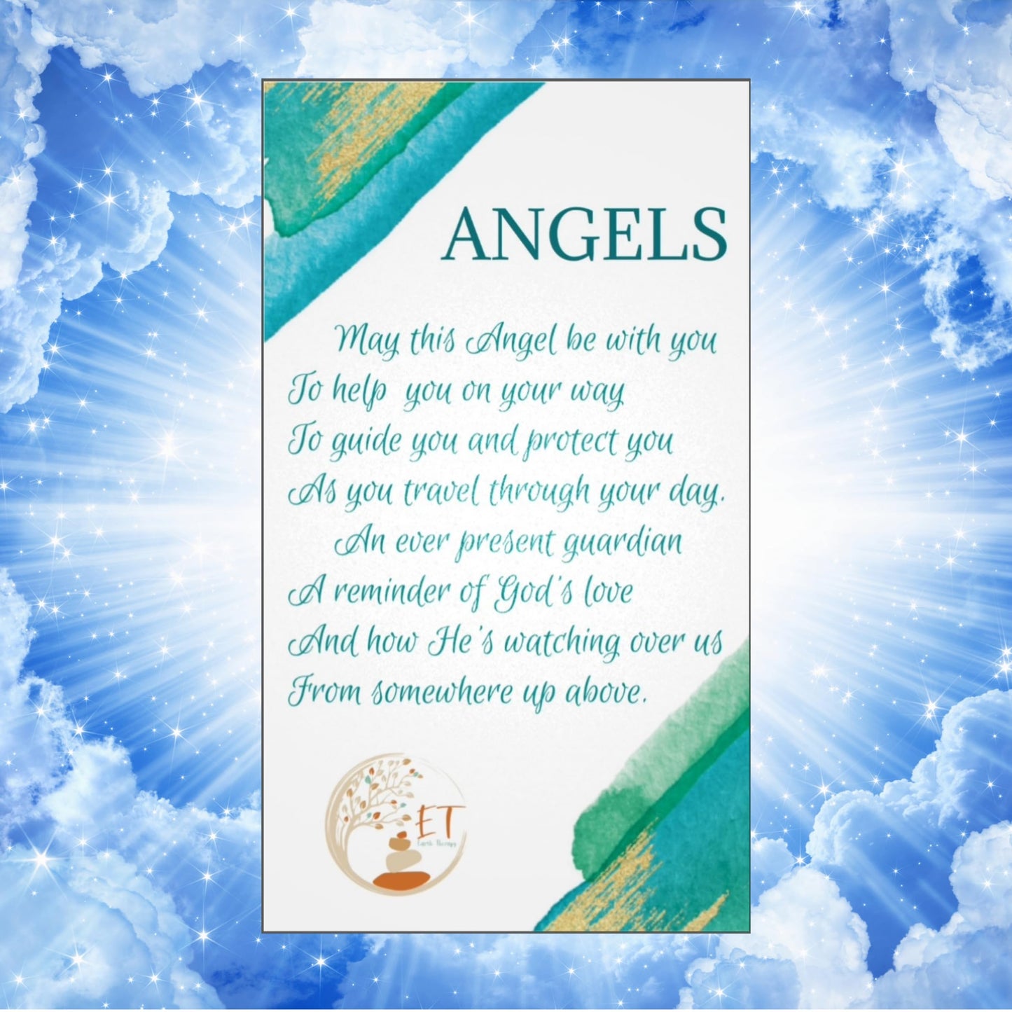 Earth Therapy Pocket Guardian Angel with Serenity Prayer Card - Amethyst Natural Crystal Healing Stone Figurine - Gift for Yourselves and Your Loved Ones - Home Decoration…