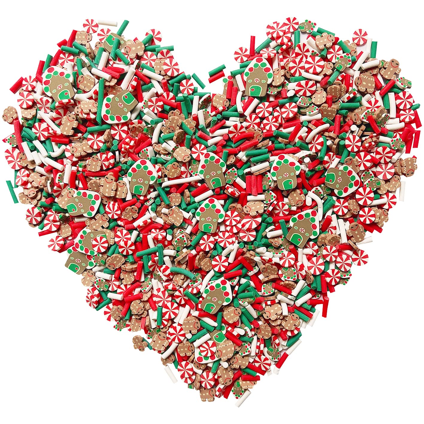 EHOPE Christmas Slices Fake Sprinkles Resin Sprinkles Fake Candy Sprinkles Clay Sprinkles Polymer Sprinkles Polymer Clay Slices for Nail Art DIY Crafts Cake Phone(Christmas House+Snowman-40G）
