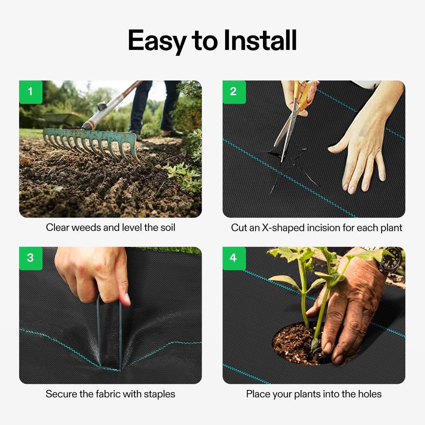 VIVOSUN Premium Weed Barrier Landscape Fabric Heavy Duty, 4ftx100ft 5oz Double-Layered Weed Control Mat with High Permeability, Commercial Ground Cover, Easy Set up & Superior Weed Control