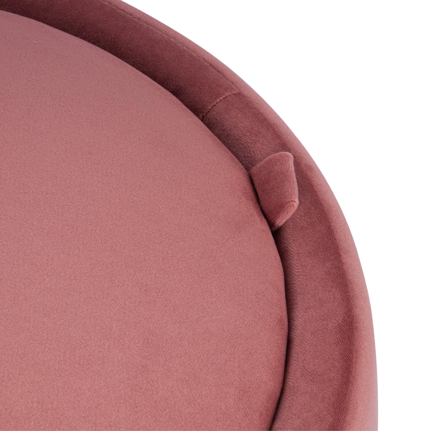 Spatial Order Storage Round Ottoman with Removable Lid (with Hidden Storage) | Spatial Order Home Décor | Upholstered Round Velvet Ottoman – Blush Pink Velvet