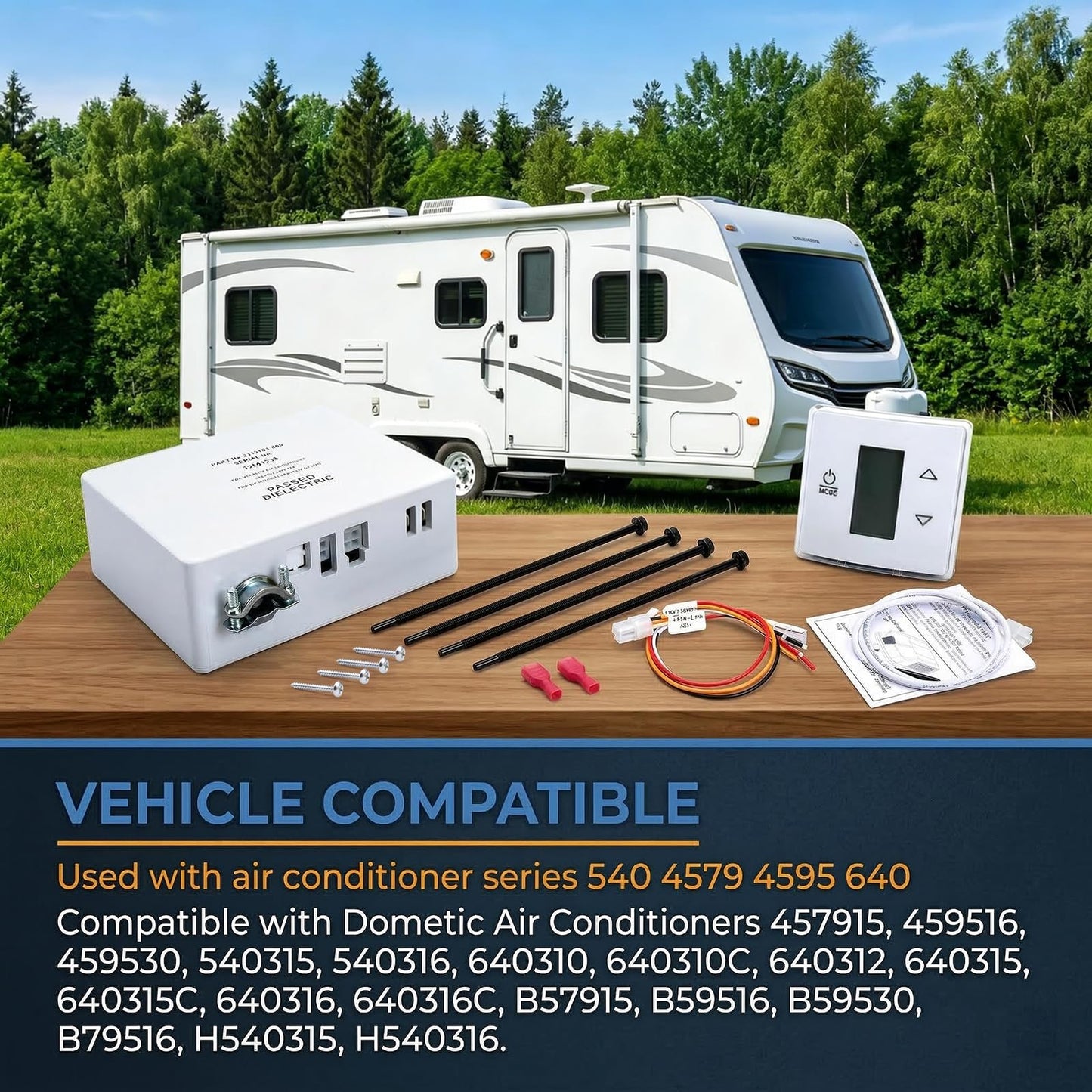 Sorello RV Wall Thermostat & Relay Box - Heat/Cool Control for Dometic RV/Camper Air Conditioner 3316230.700 3316230.000 White Wall Thermostat