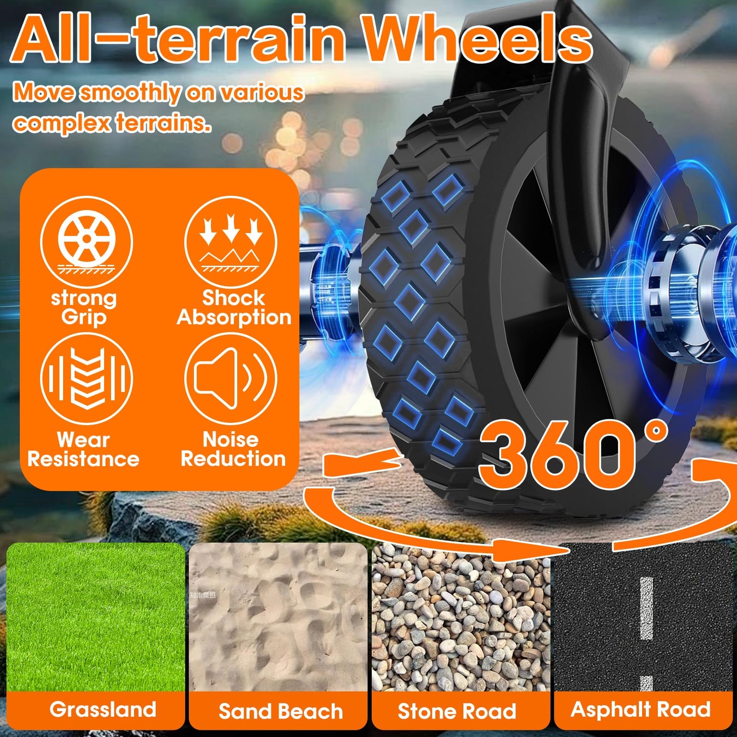 360LBS Collapsible Wagons Carts Foldable, 120L Heavy Duty Folding Beach Wagon Cart with Wheels and Tailgate, Portable Utility Outdoor Wagon for Grocery, Shopping, Garden, Sports, Camping
