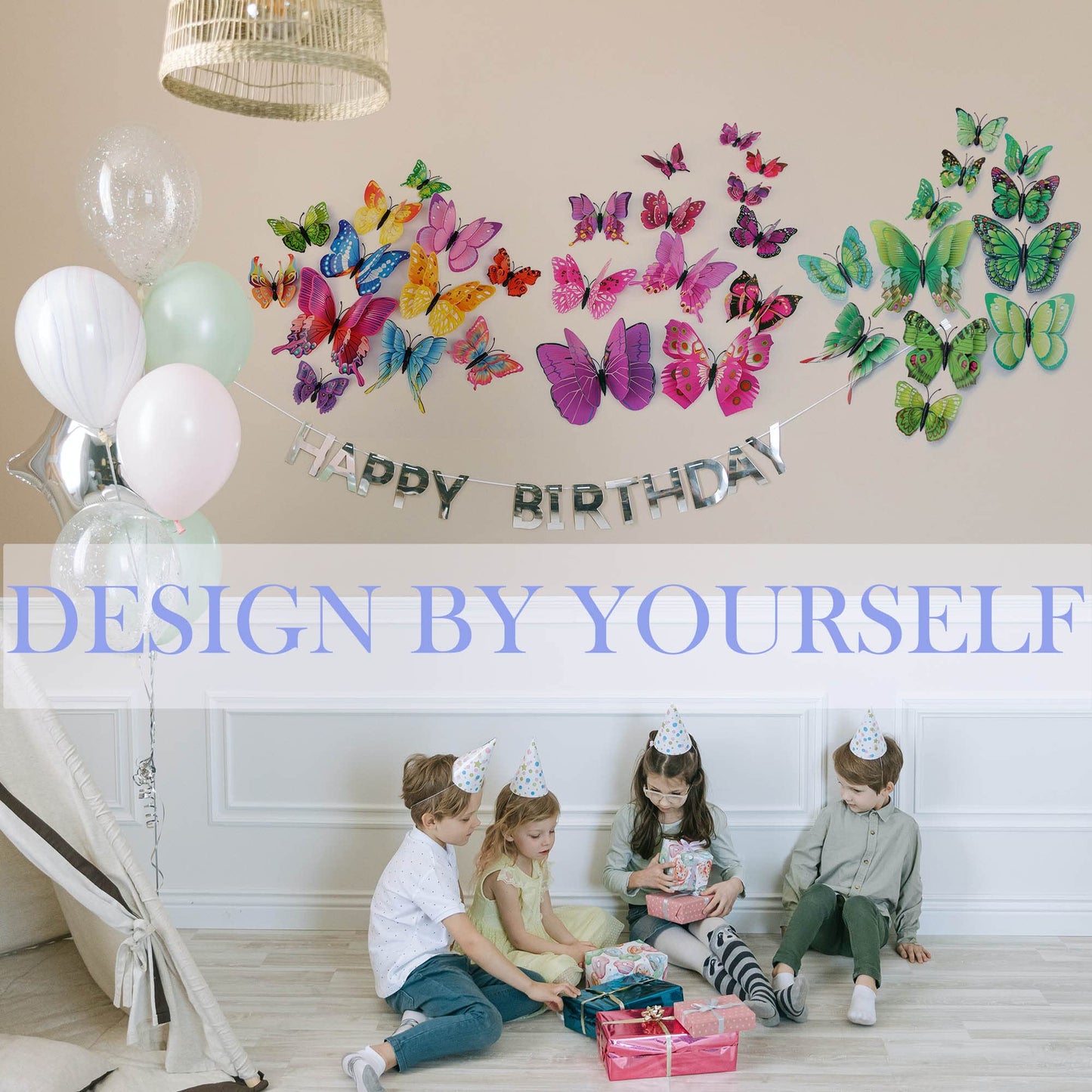 OPSEAM Butterfly Wall Decor 24/48 PCS, 3D Butterflies Stickers for Party Decorations with Magnets(Purple, 24)