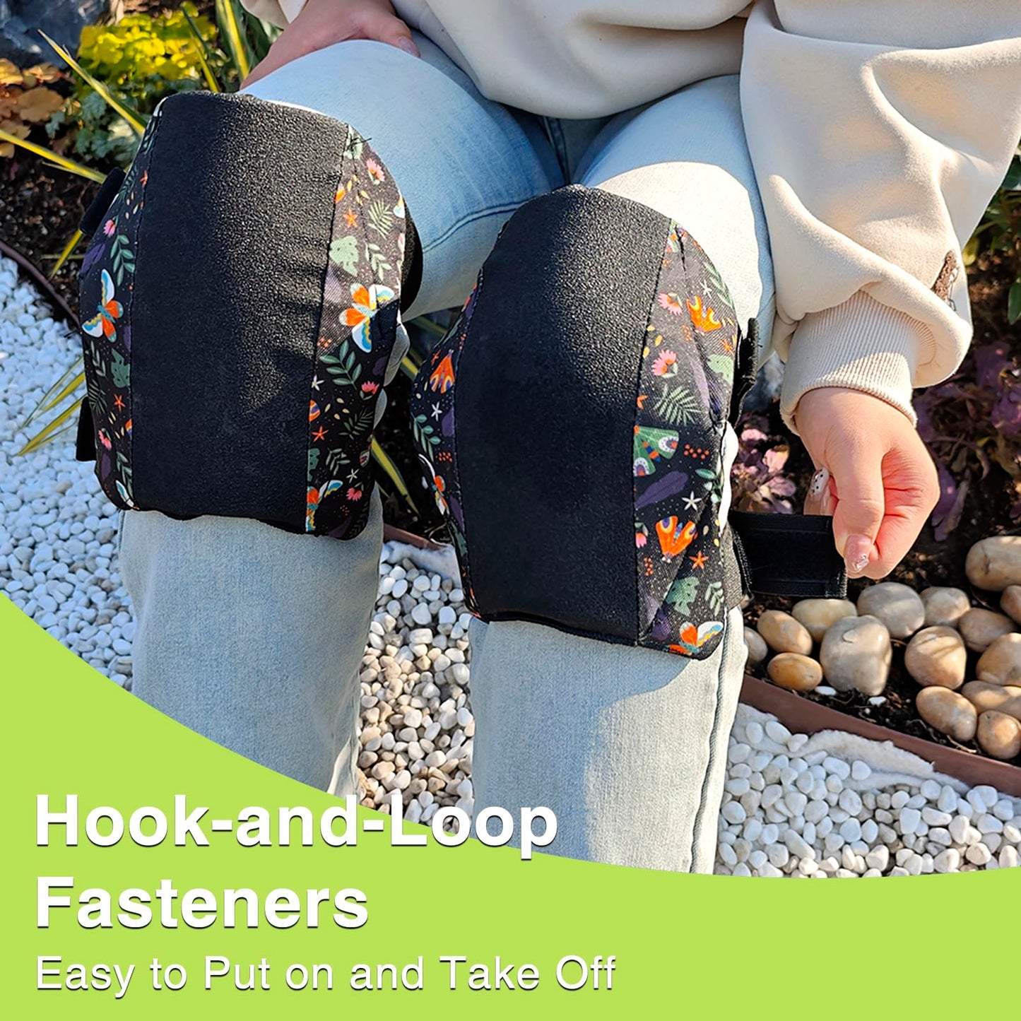 Garden Knee Pads for Women, Lightweight Waterproof KneePads for Gardening, Anti Slip Leather Foam Padding Kneeling Pads for Flooring and Carpet Cleaning, House work, Gardening Maintain, Knee Protector, Butterfly
