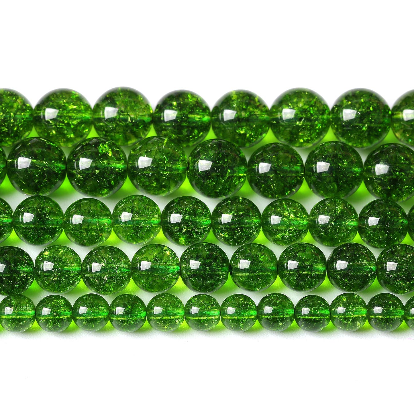 45PCS 8MM GreenCrystal Quartz Gem Energy Crystal Healing Jewelry Making Natural Stone Beads DIY (Green Crystal, 8MM)