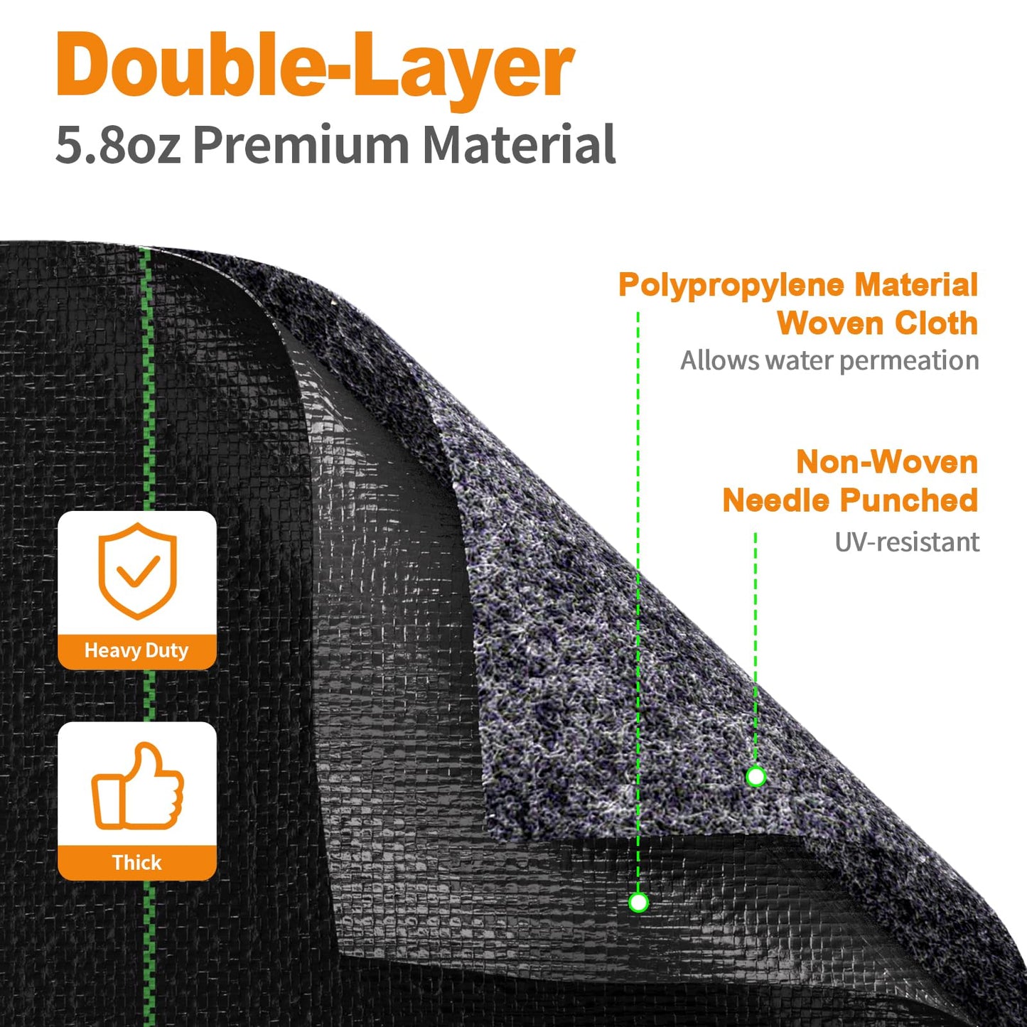 AMAGABELI GARDEN & HOME 4ft x 100ft Weed Barrier Landscape Fabric 5.8oz Garden Cloth Heavy Duty Weed Control Blocker Mat Gardening Ground Cover Durable Woven Geotextile Fabric Driveway Underlayment