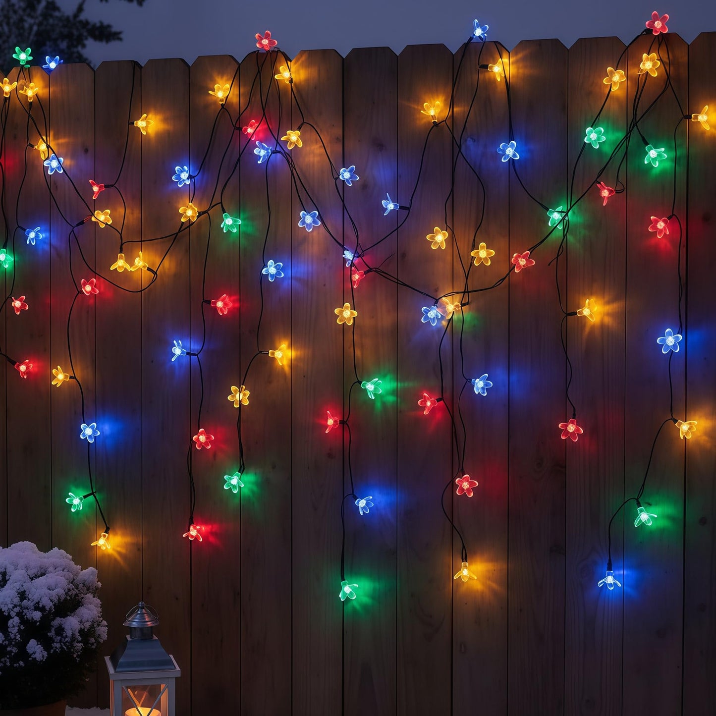 YULETIME 100 Count Multicolor Cherry Blossom Novelty String Lights, 8-Mode 33-Foot LED String Lights