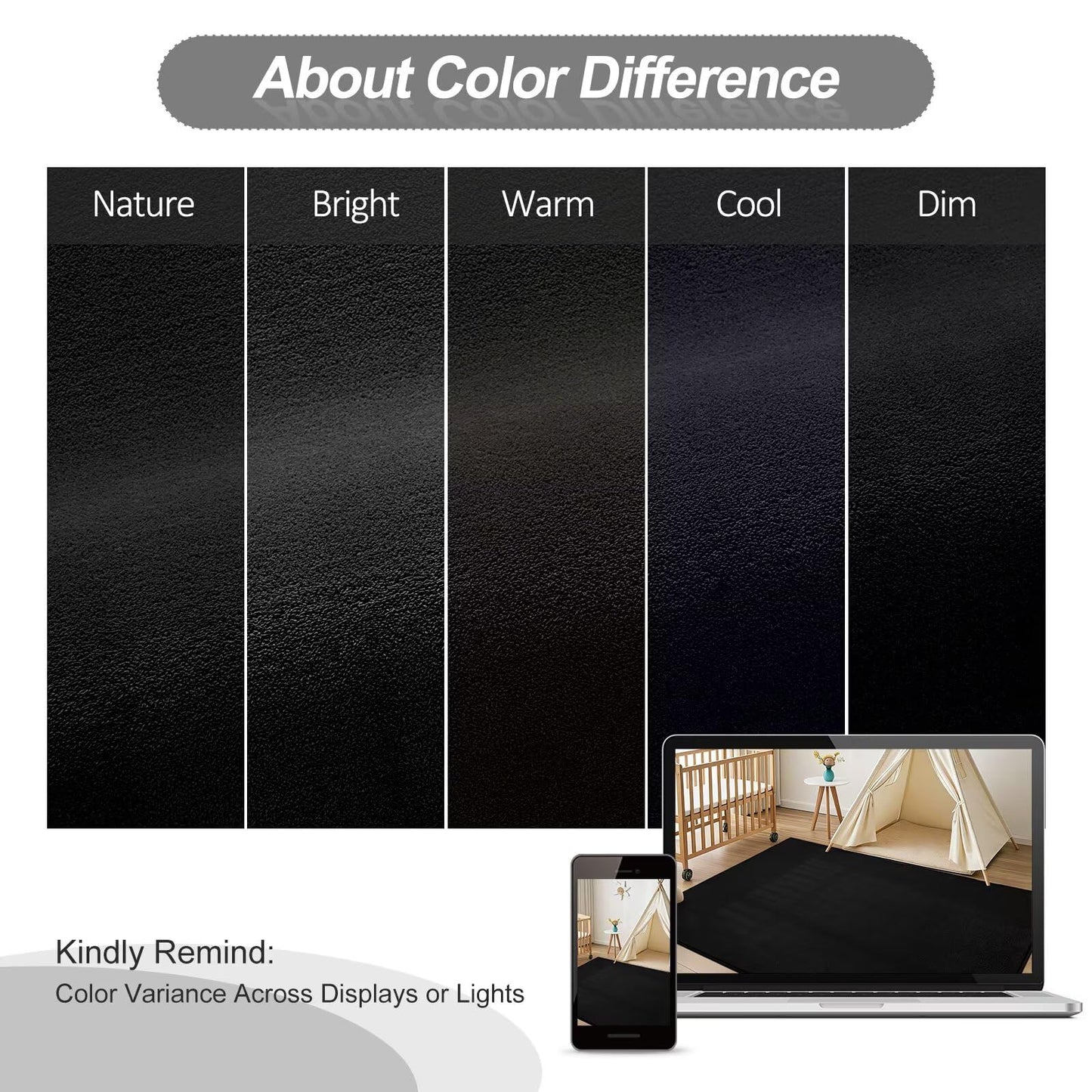 Vasofe Black Area Rugs for Living Room Bedroom, 4x6 Modern Thickened Memory-Foam Throw Carpet, Super Soft Kids Boys Girls Rug, Non-Slip Washable Carpets for Dorm Nursery Classroom Office Decor