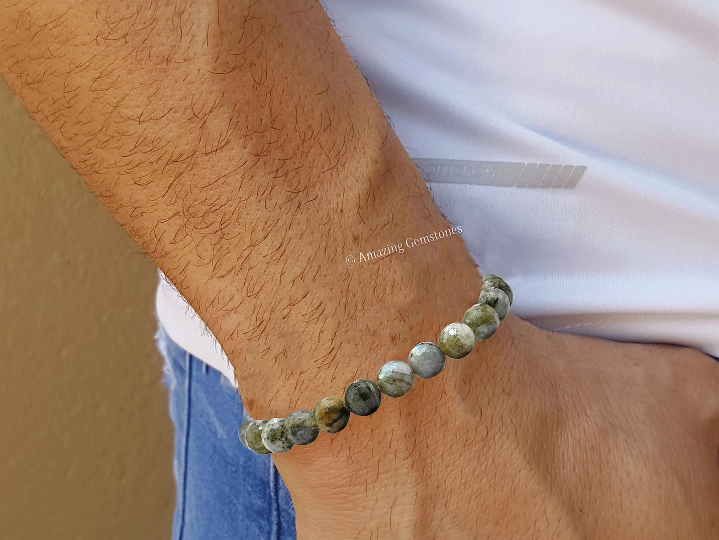 Amazing Gemstone Labradorite Bracelet for Women - Chakra Mens Bracelet Protection Crystals and Healing Stones - Blessing Bracelet Spiritual Meditation Gift Christmas Stocking