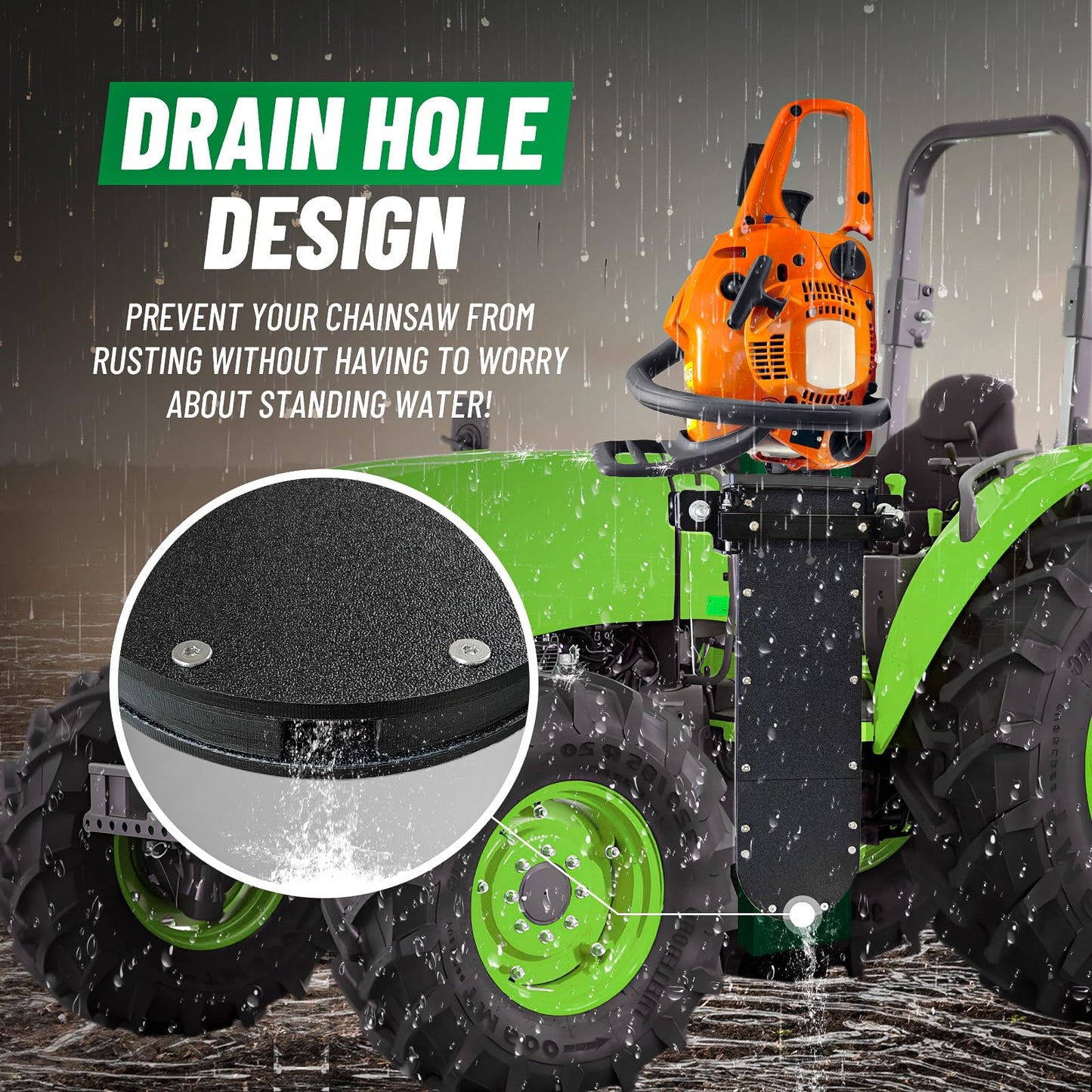 LookFox Heavy-duty Chainsaw Holder for Tractor, Fits All Chainsaw Sizes, 13lb-Side Open Door Bracket+Saw Scabbard, Portable&Sturdy&Anti-shake, Universal Chainsaw Mount Carrier Kit for ATVs/UTVs/Trucks