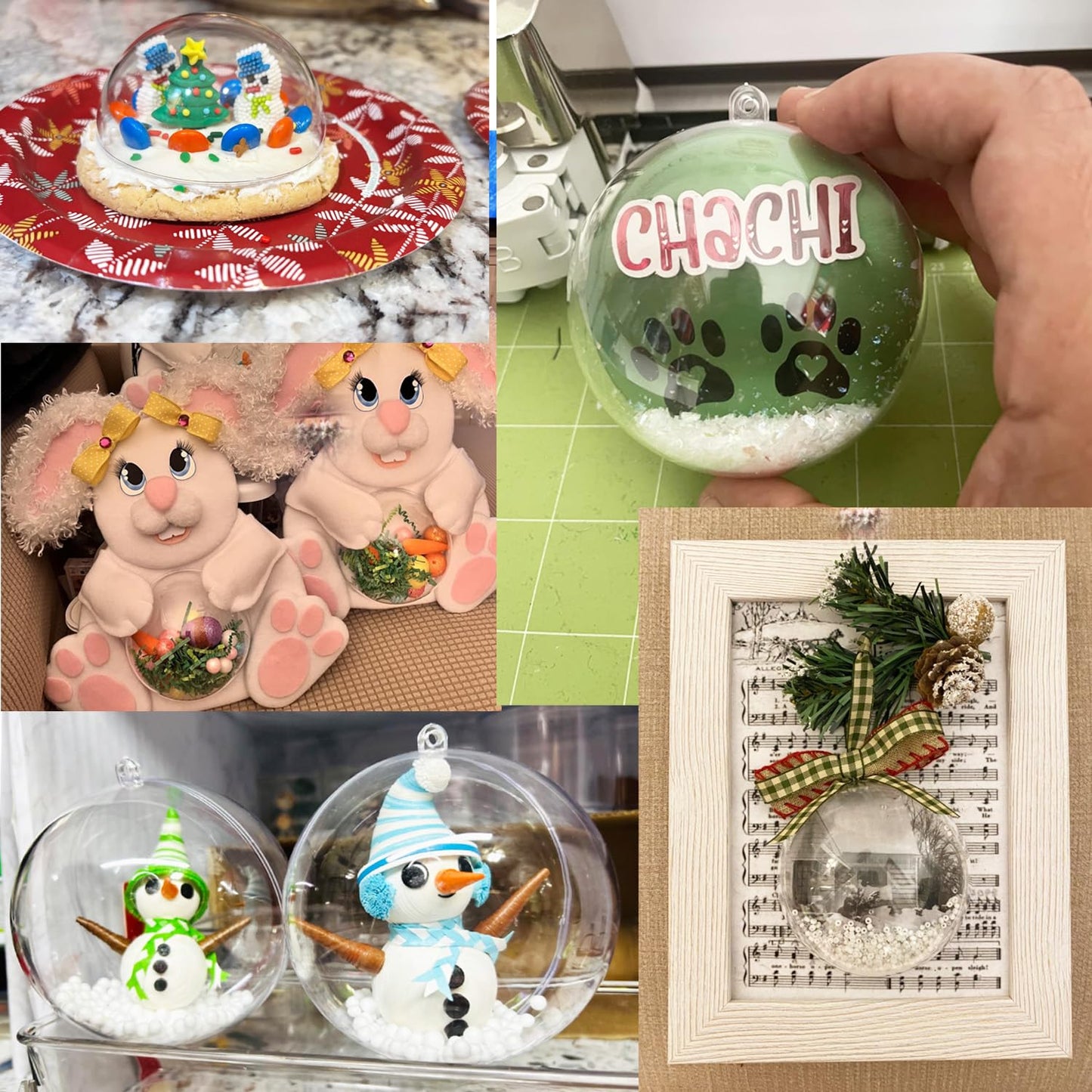 12 Pack Clear Plastic Fillable Ornament Ball 3.15''/80mm for Christmas,Holiday, Wedding,Party,Home Decor Filling Transparent Plastic Decorative Call DIY Craft Ball