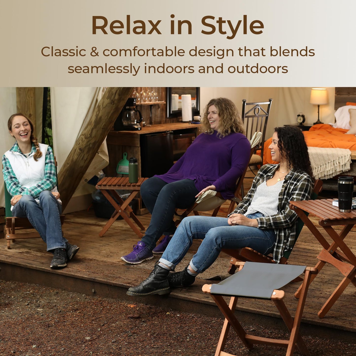 BYER OF MAINE Pangean Folding Stool – Canvas Camp & Wood Camp Stool for Portable & Outdoor Seating in Granite